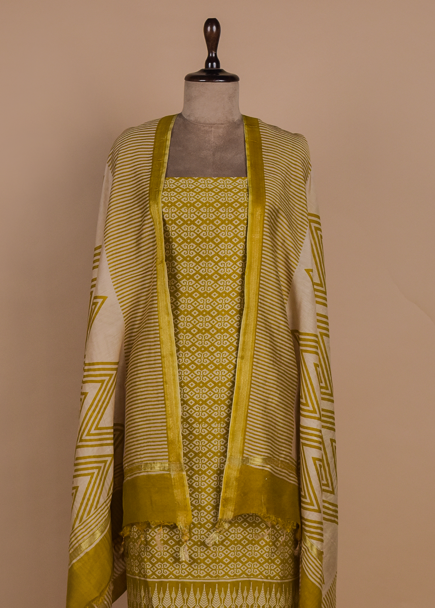 Yellow Chanderi Dress Material