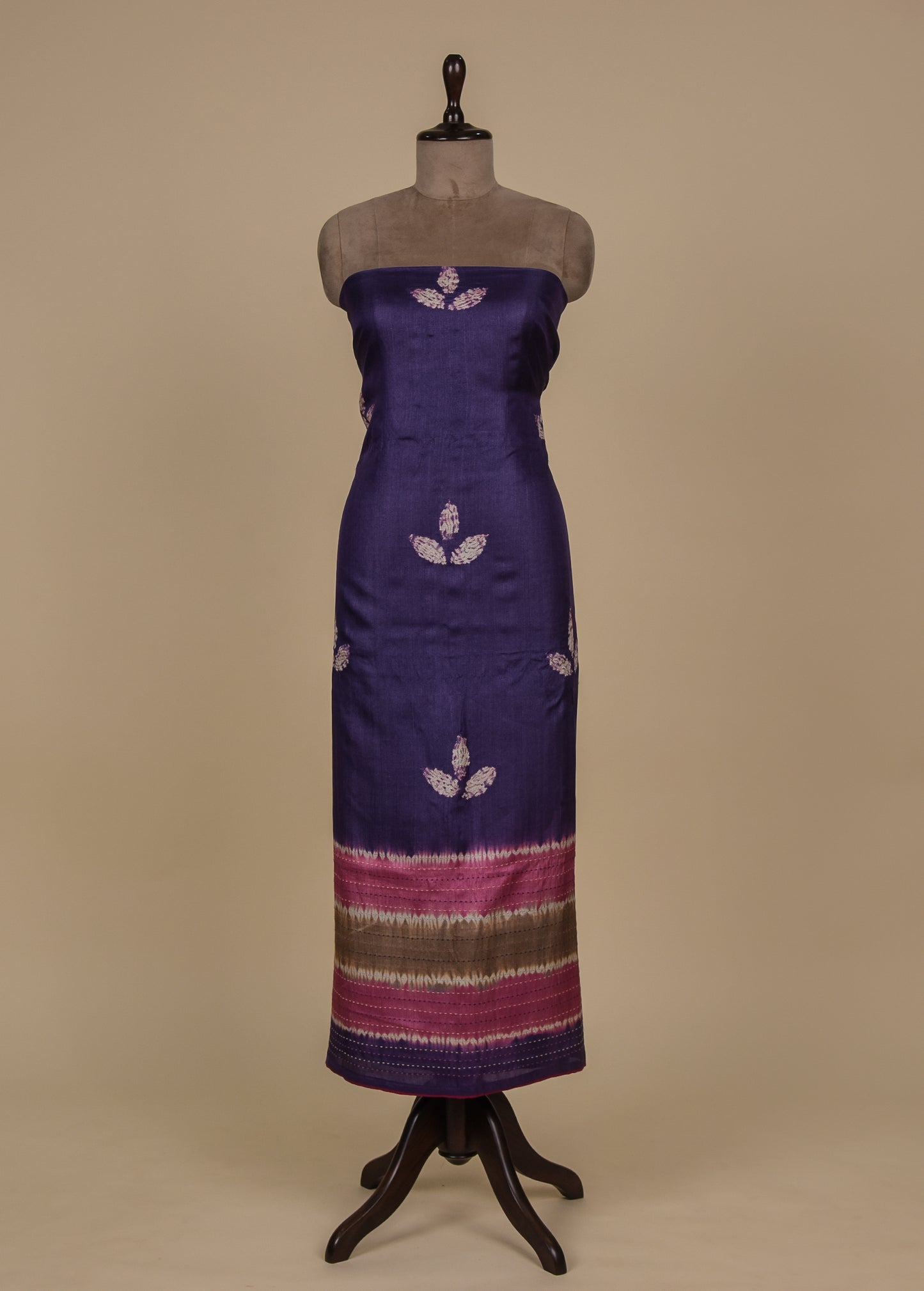 Purple Tussar Dress Material