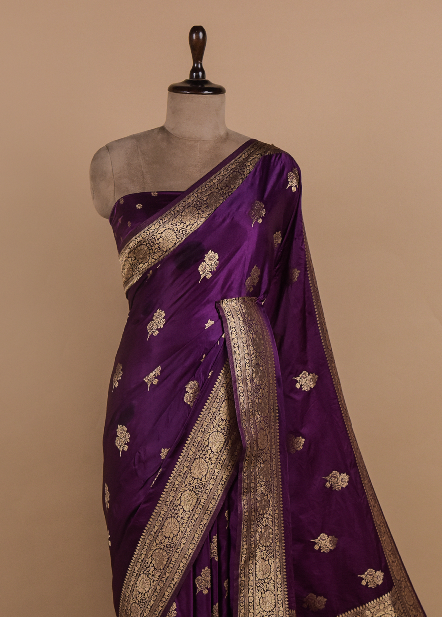 Purple Art Crepe Banarasi Saree