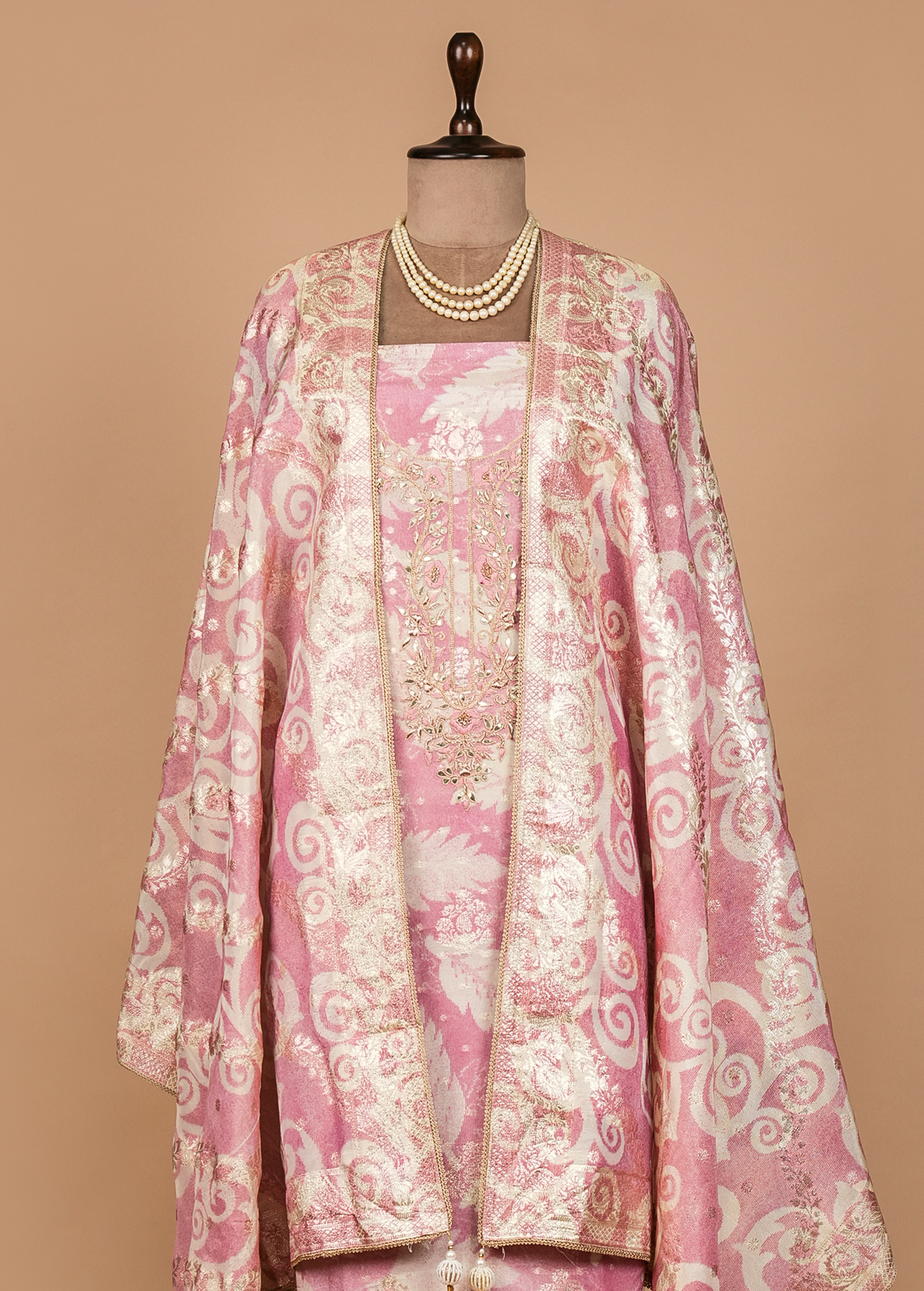 Pink Cotton Dress Material