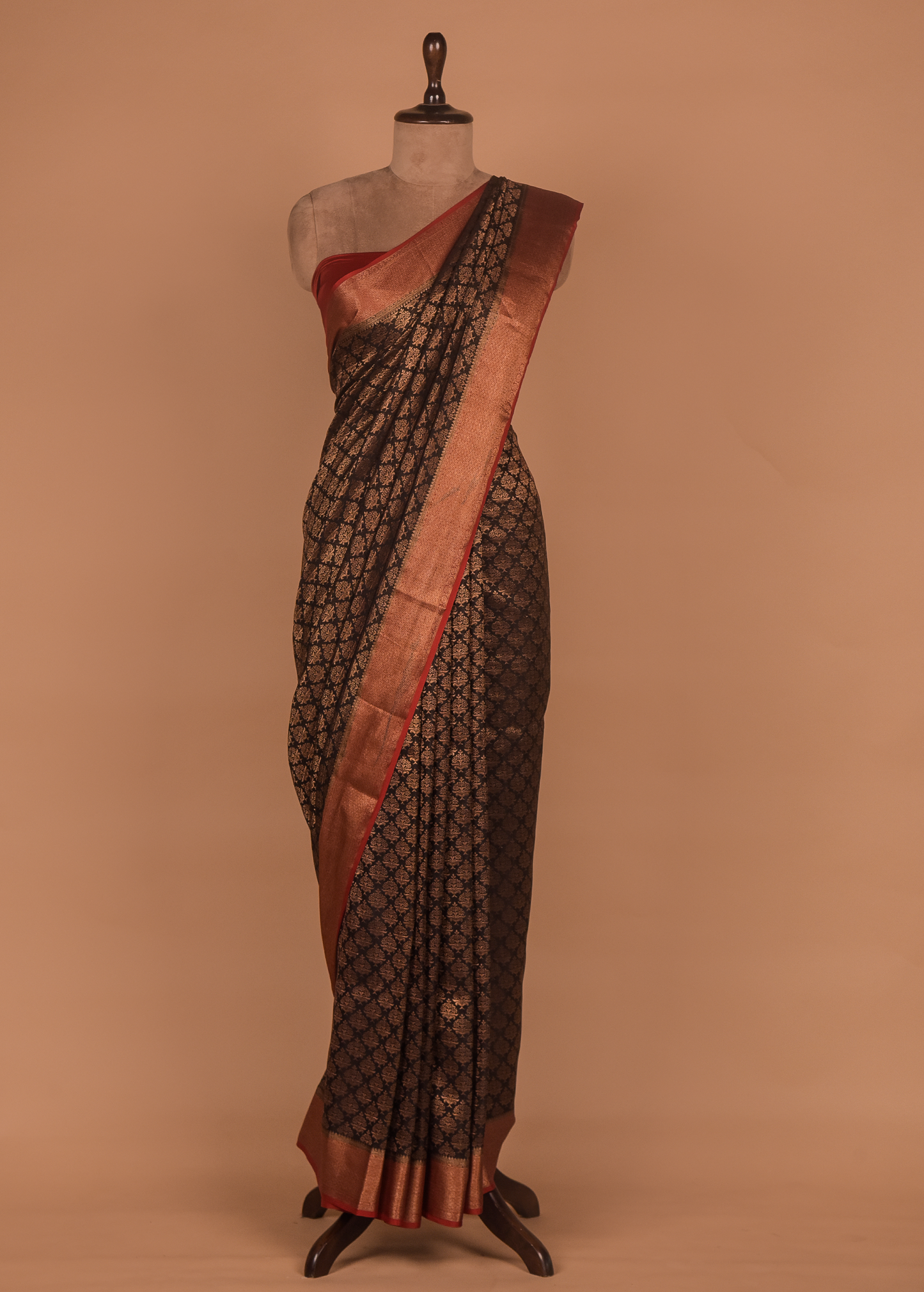 Black Crepe Banarasi Saree