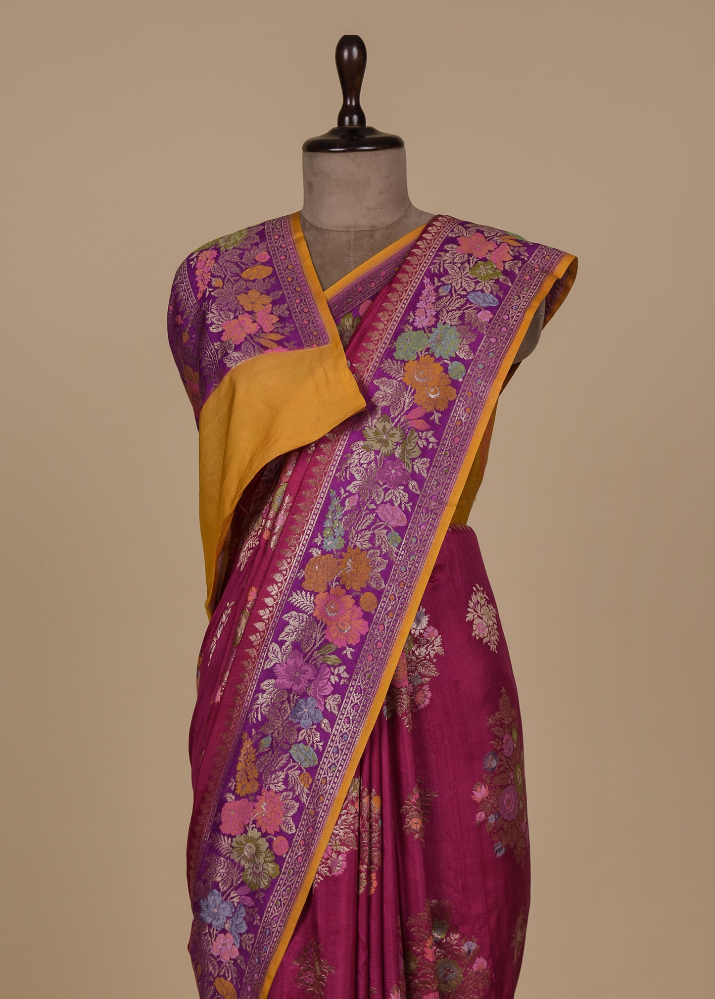 Pink Tussar Georgette Banarasi Saree