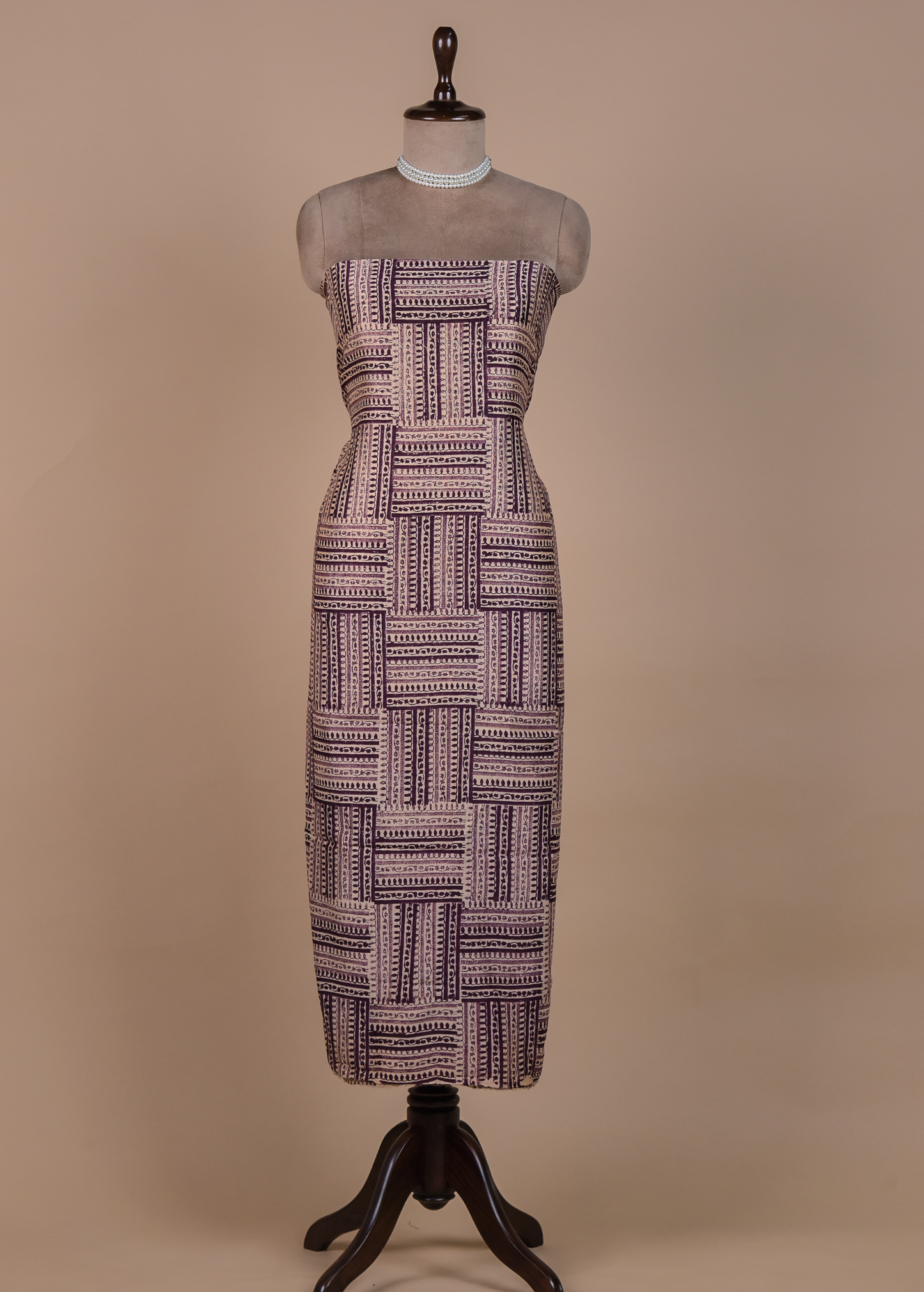 Purple Cotton Tussar Dress Material