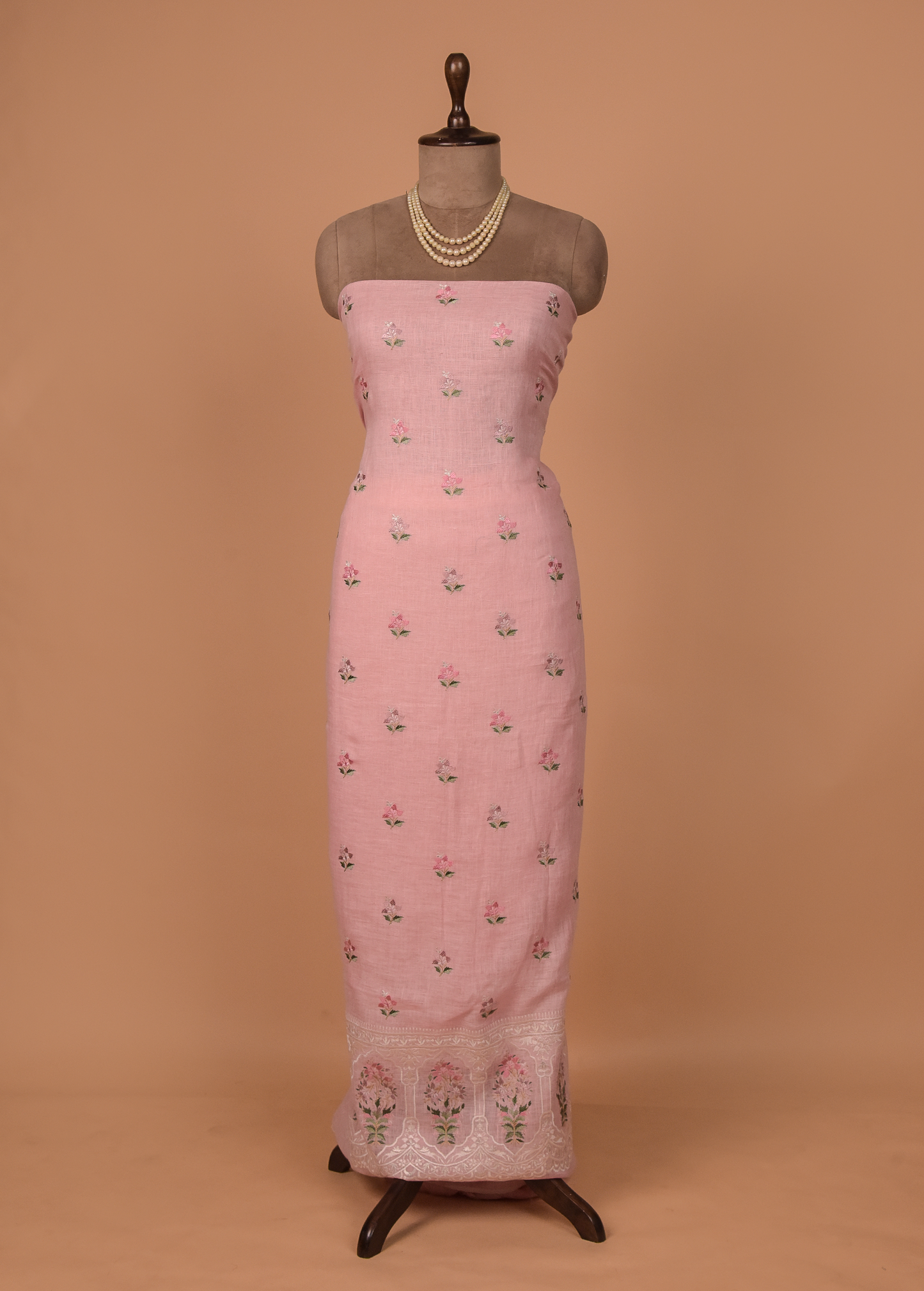 Pink Linen Dress Material