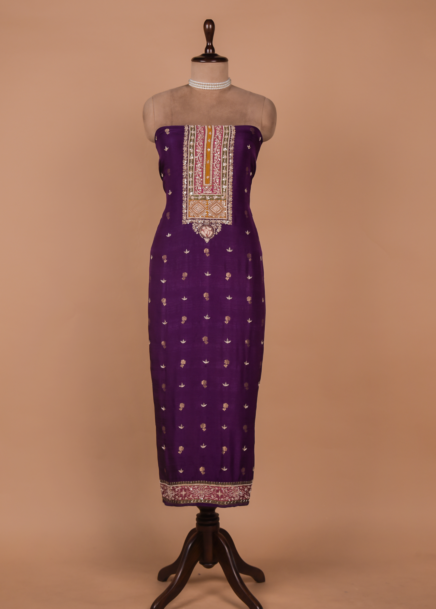 Purple Cotton Silk Dress Material