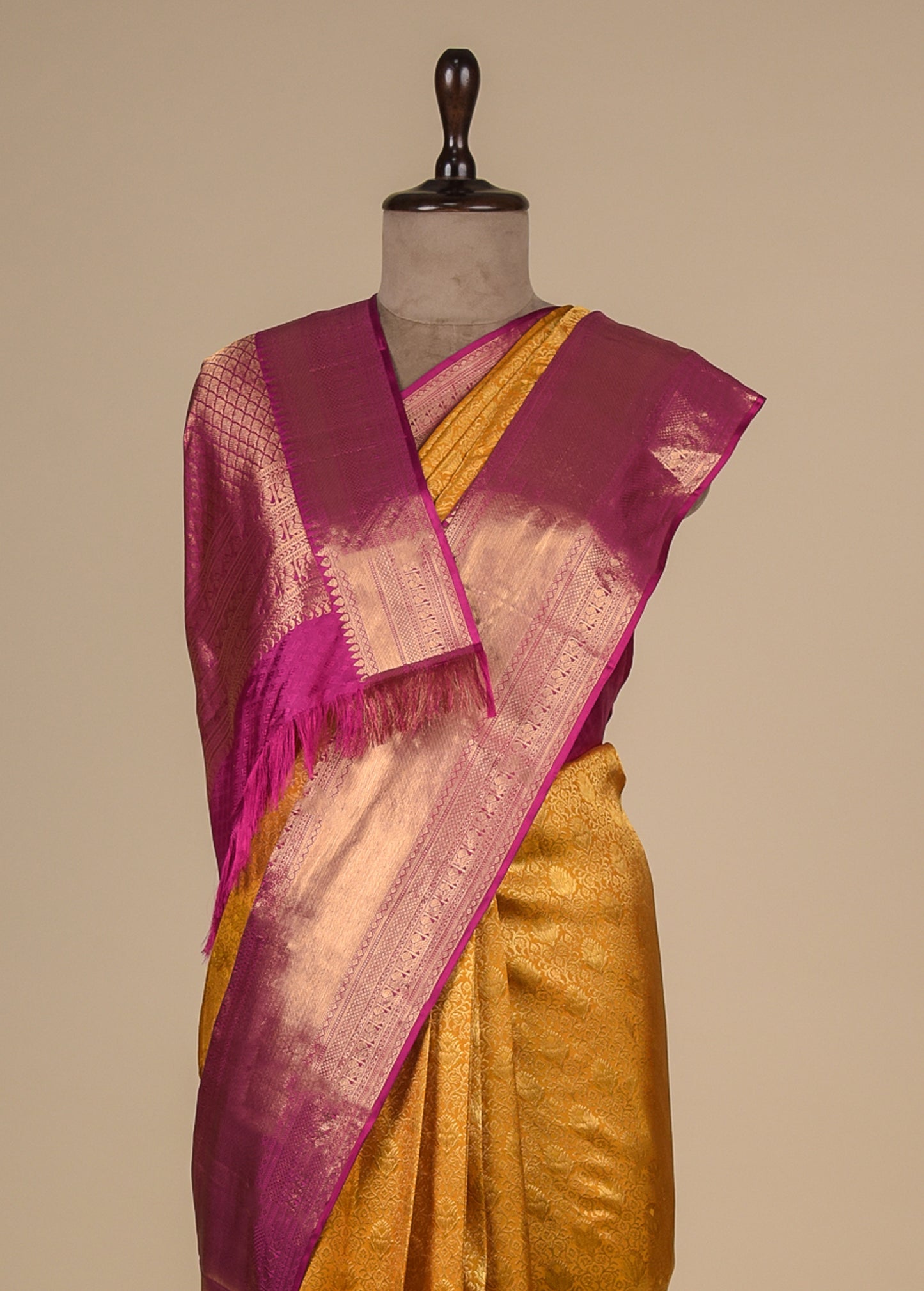 Yellow Silk Kanjeevaram Saree