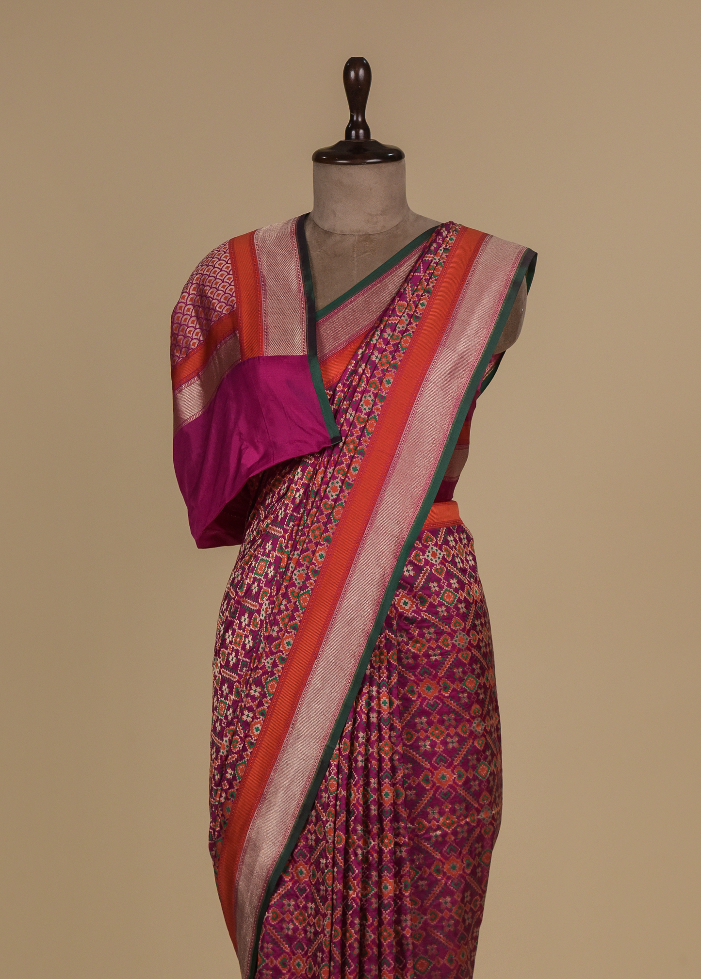 Pink Silk Patola Saree