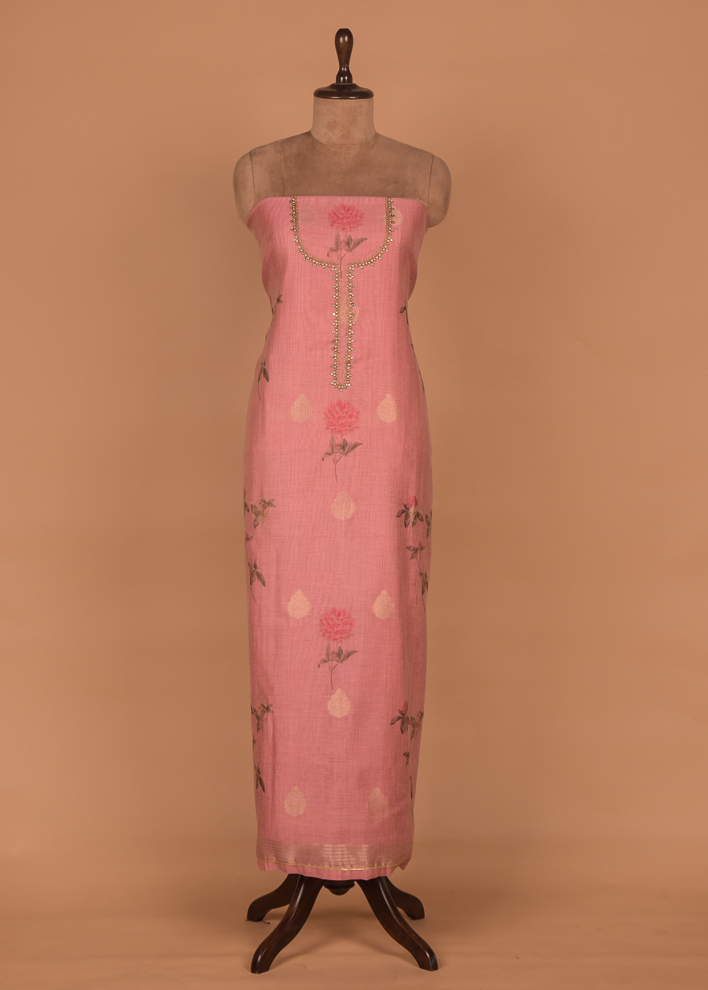 Pink Cotton Silk Dress Material