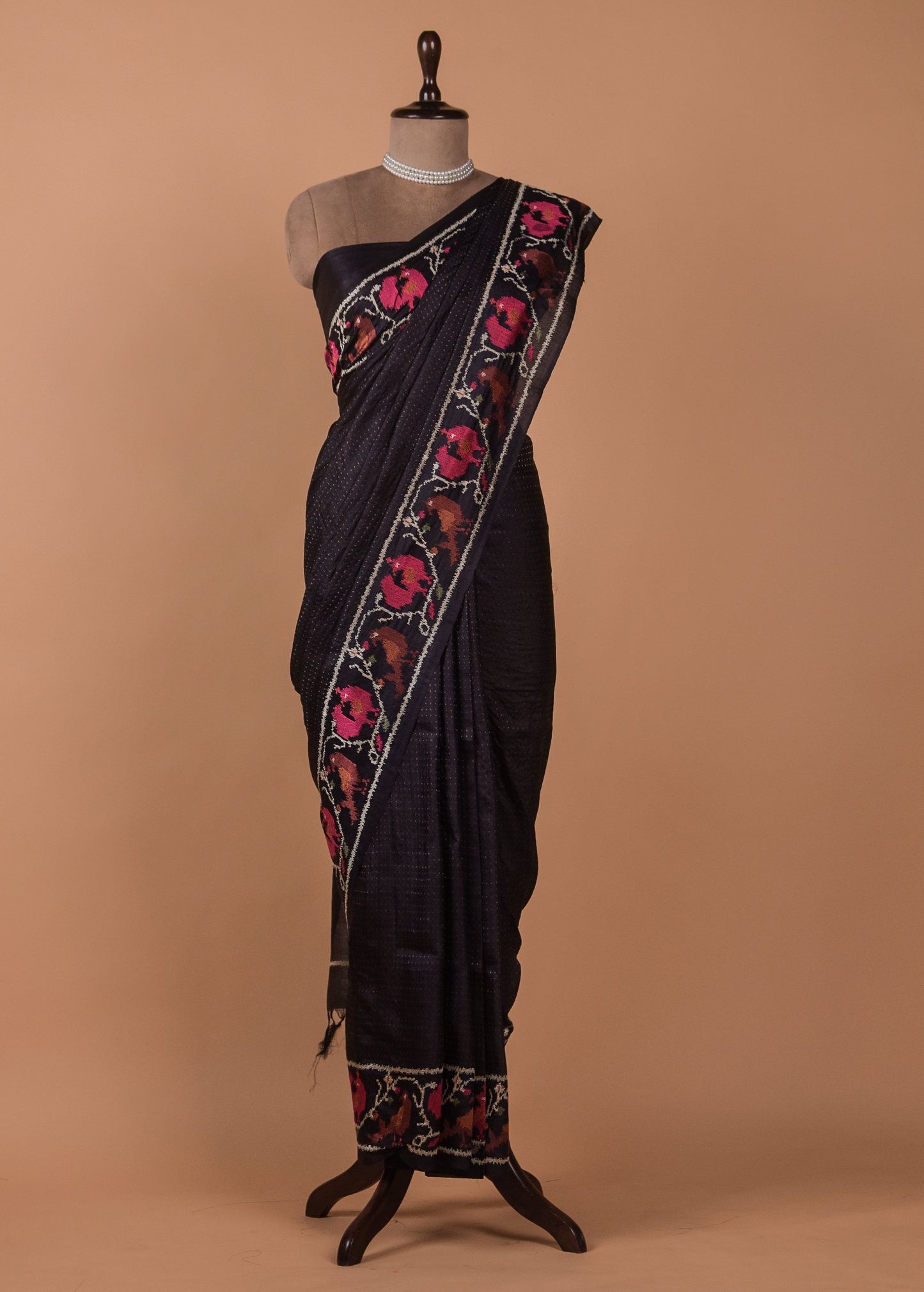 Blue Tussar Embroidered Saree