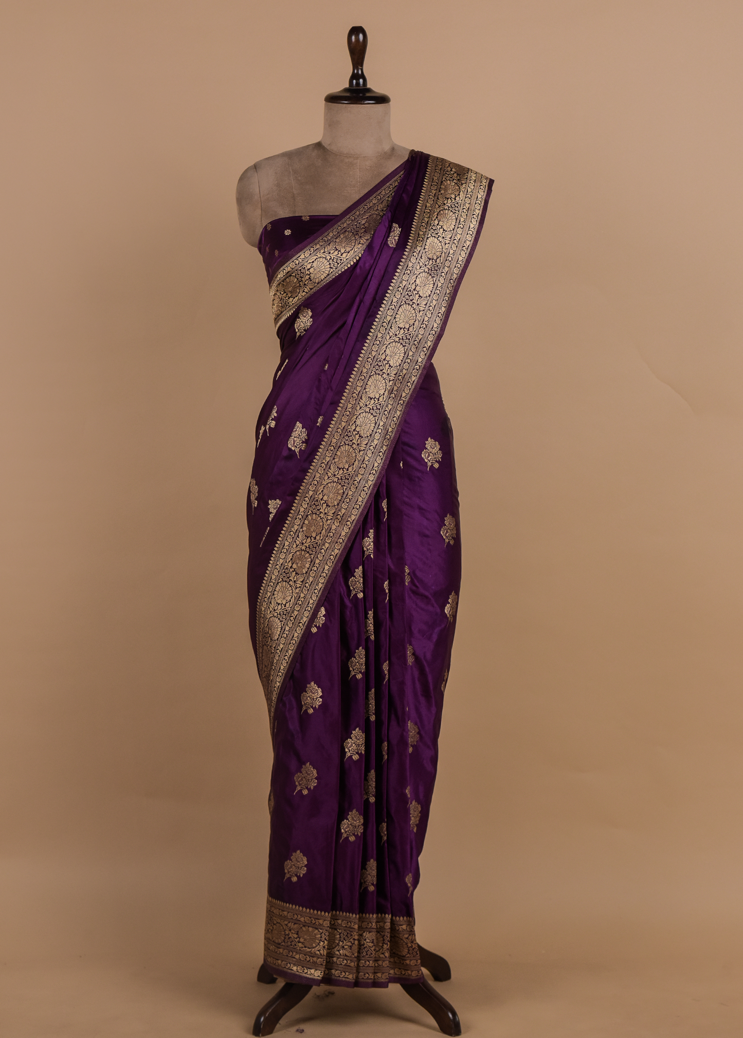 Purple Art Crepe Banarasi Saree
