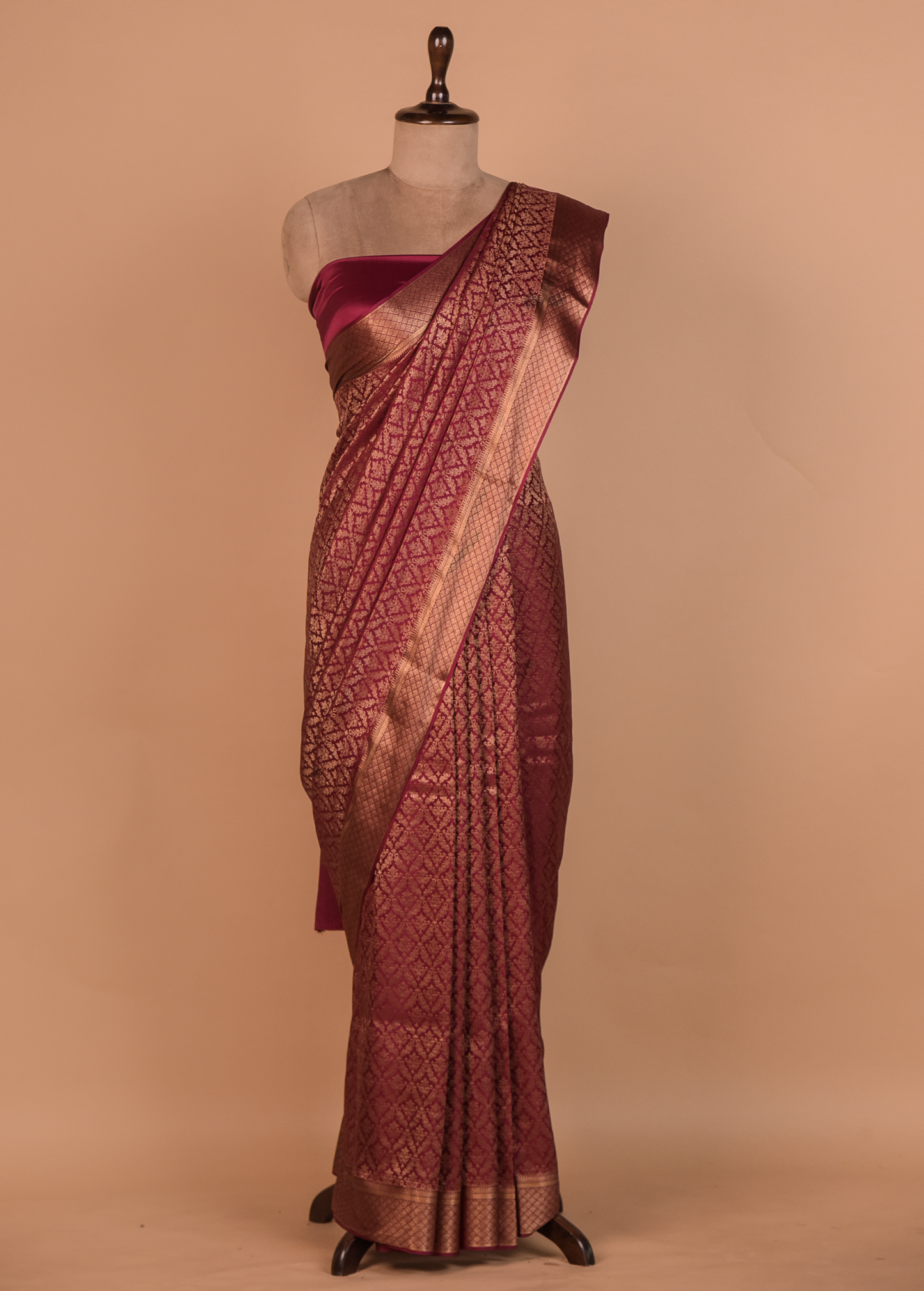 Red Crepe Silk Banarasi Saree