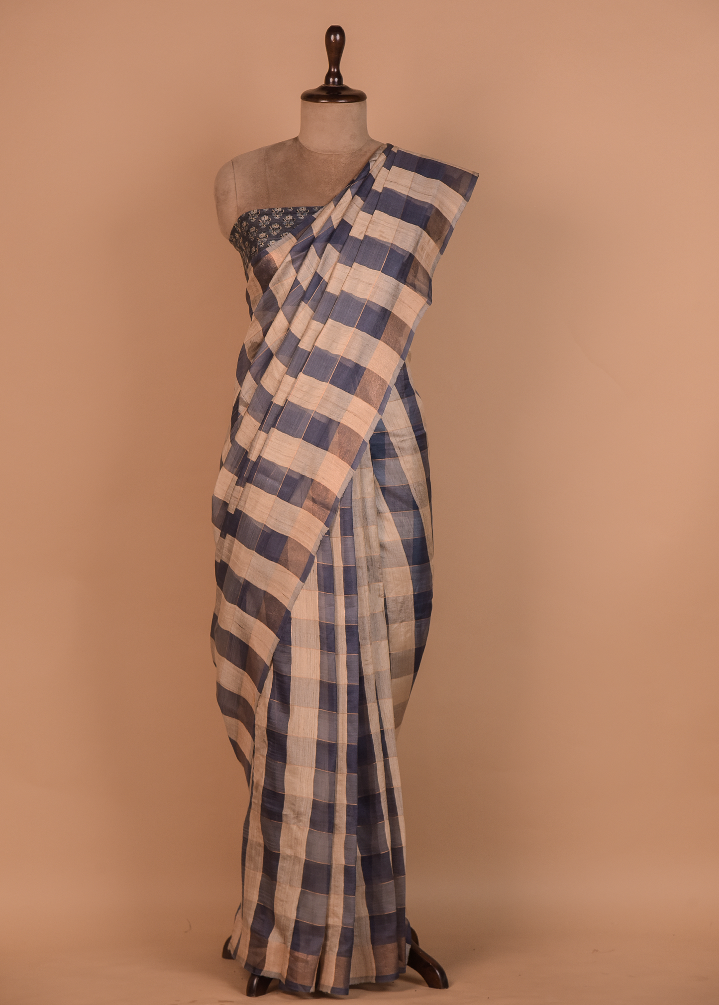 Multicoloured Tussar Printed Saree