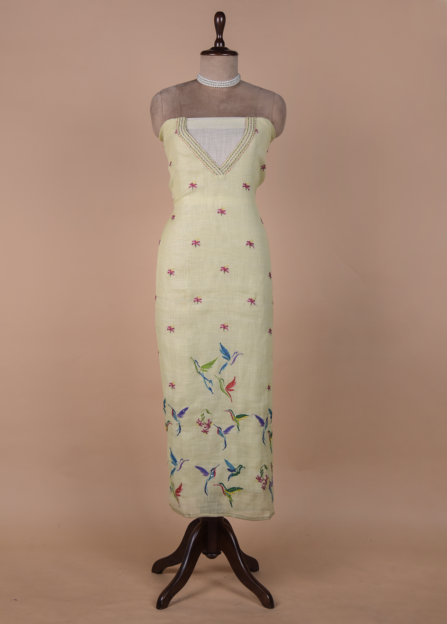 Yellow Cotton Dress Material