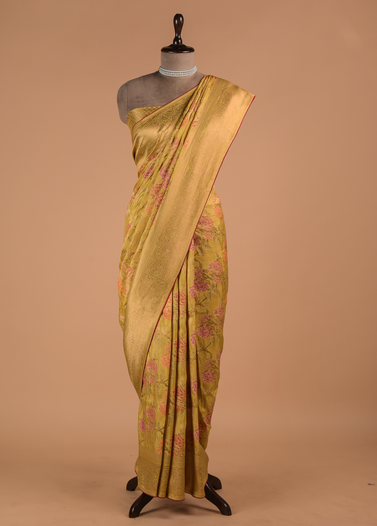Yellow Dola Silk Saree