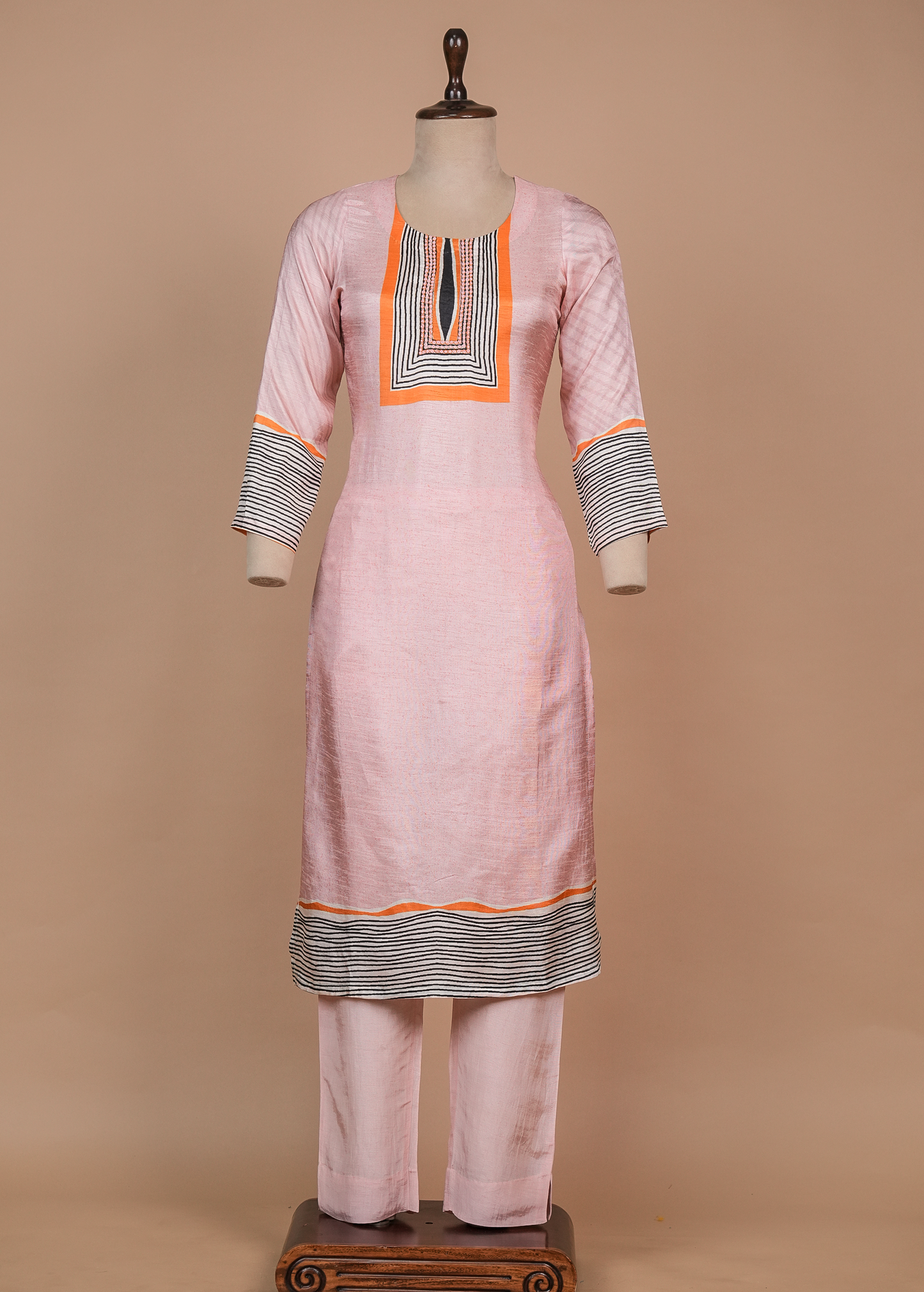 Multicoloured Cotton Silk Straight Set