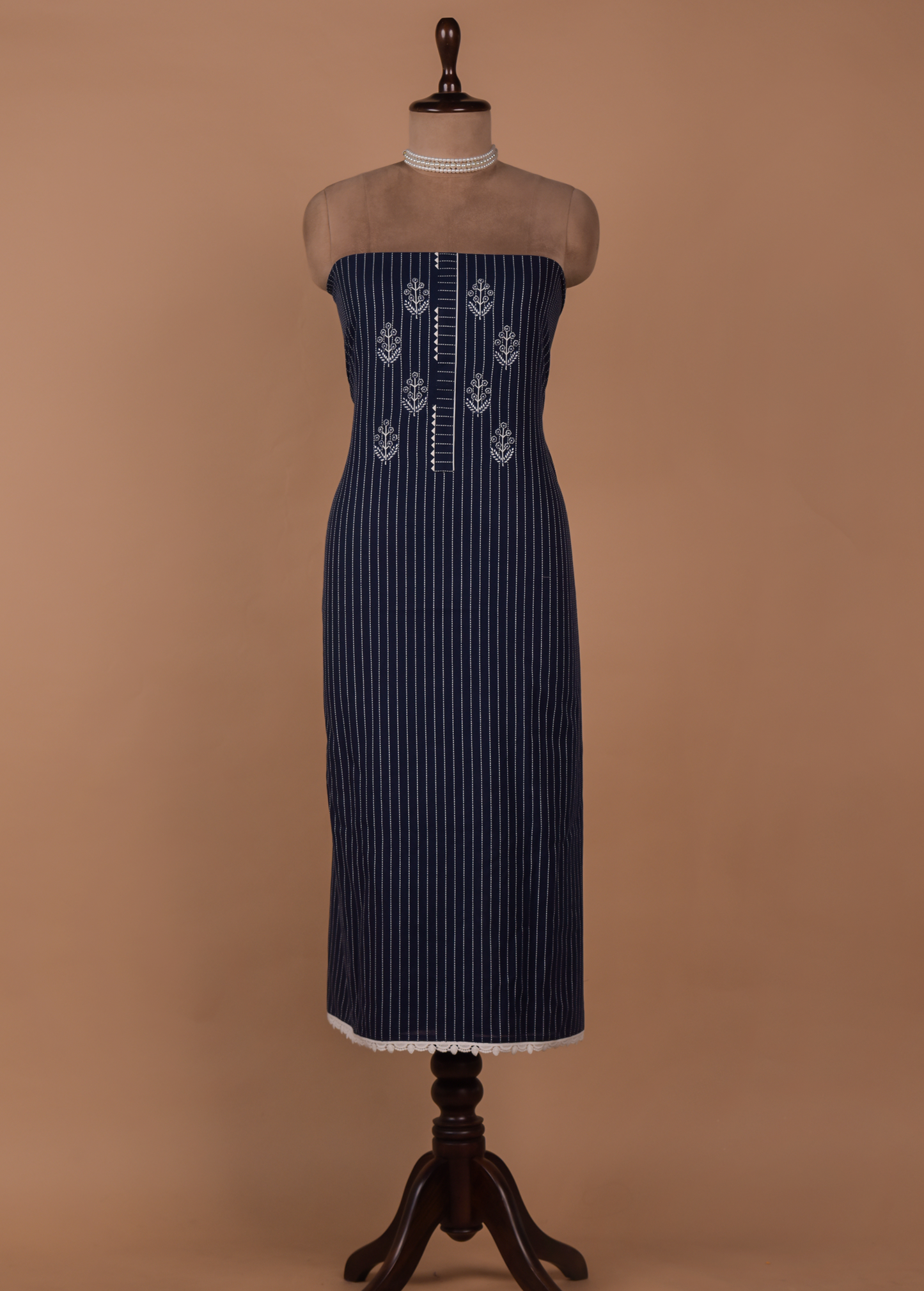 Blue Cotton Dress Material