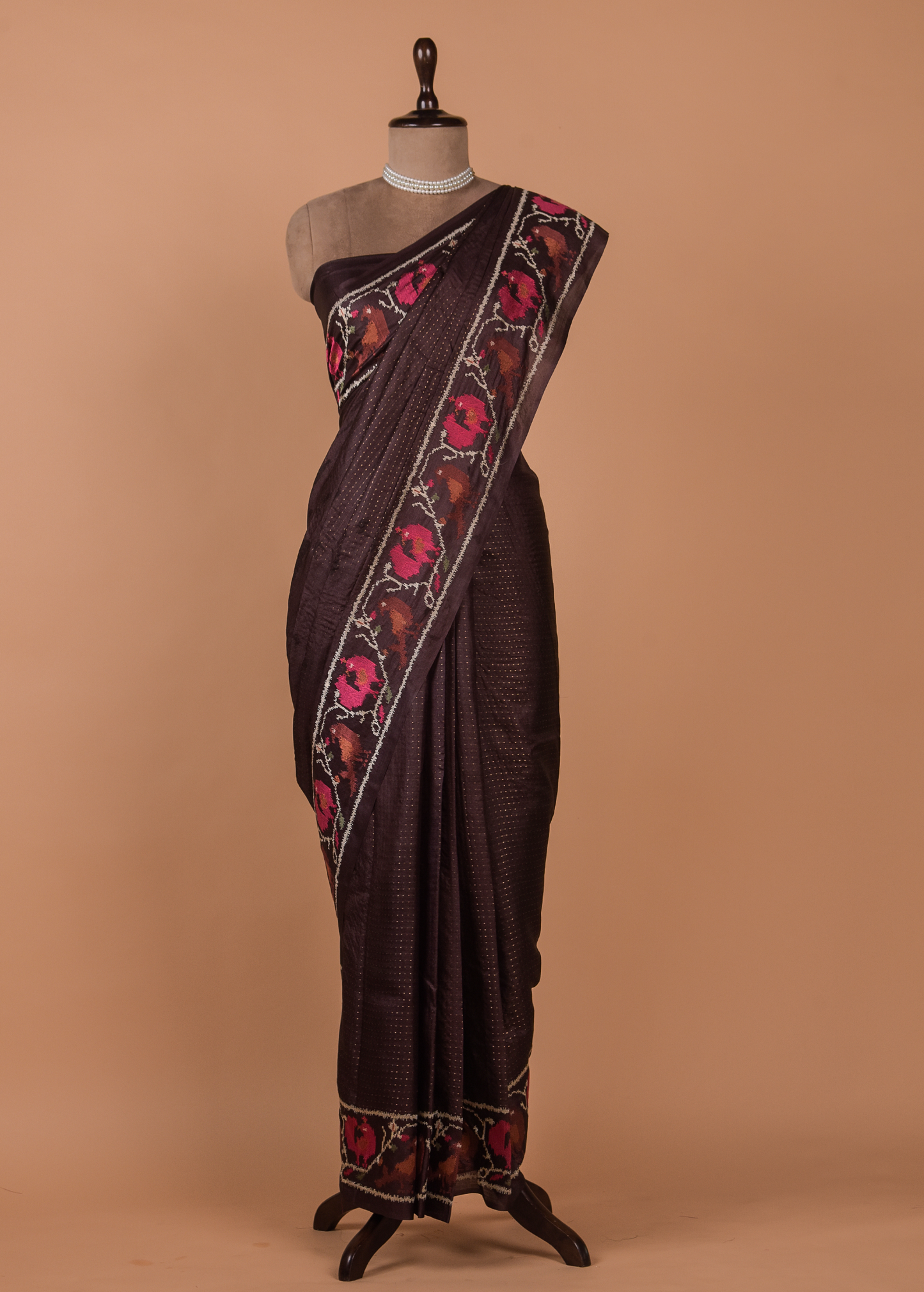 Purple Tussar Embroidered Saree