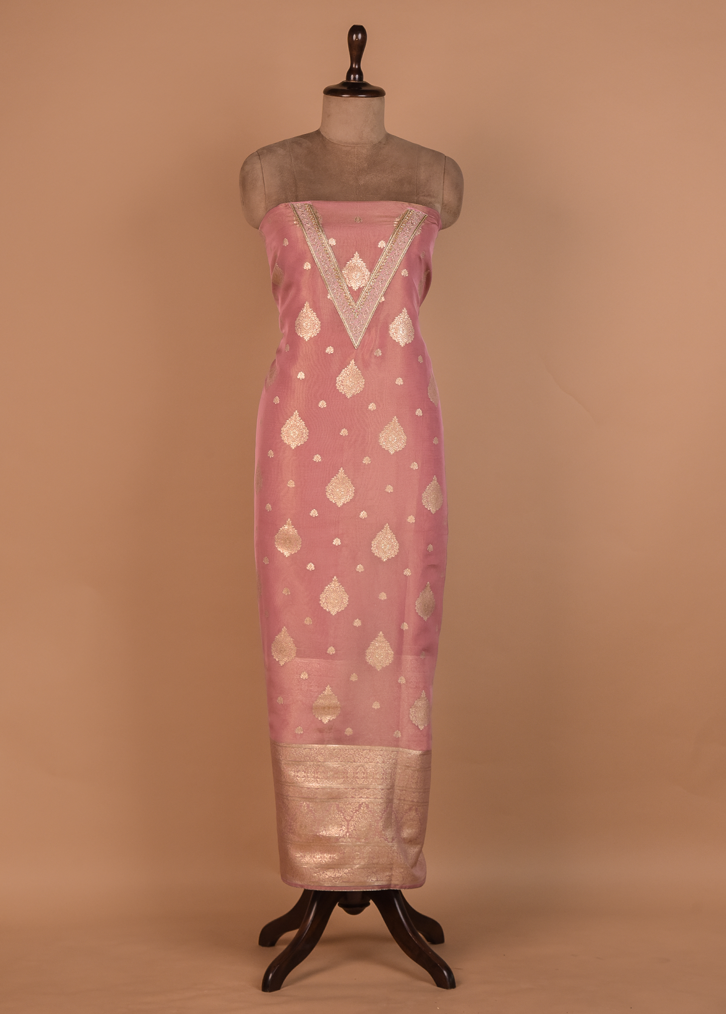 Pink Tissue Dress Material
