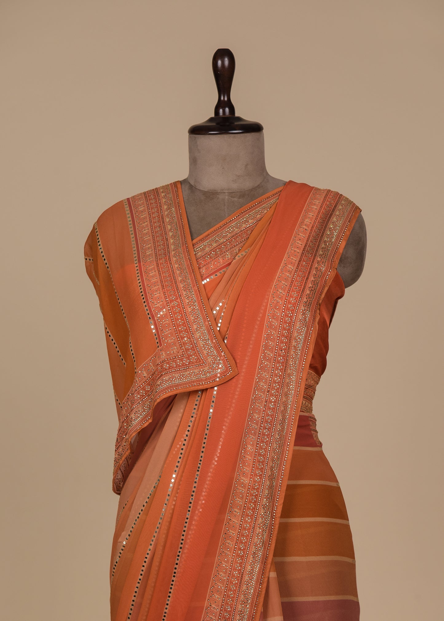Multicoloured Georgette Embroidered Saree