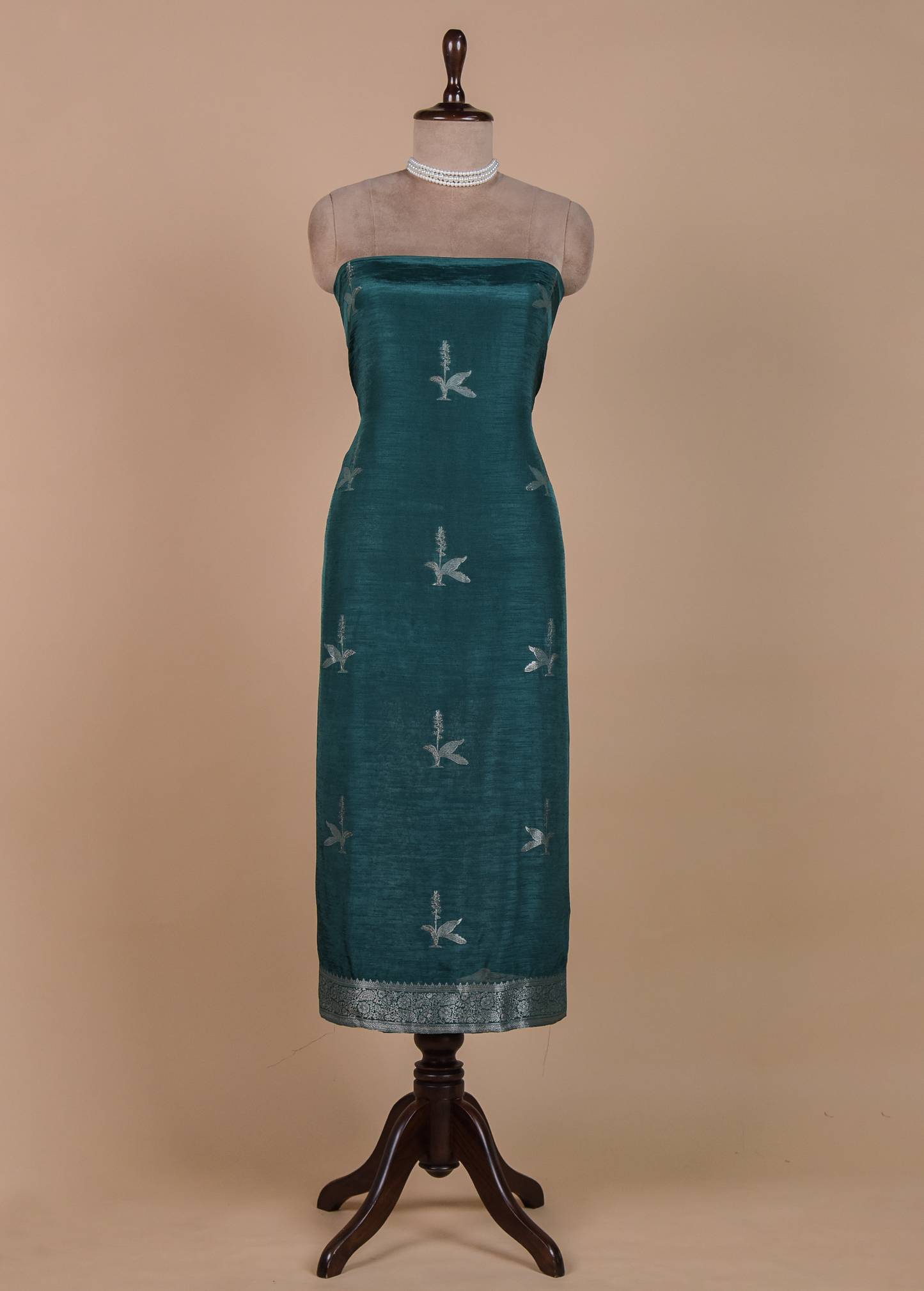 Green Cotton Silk Dress Material
