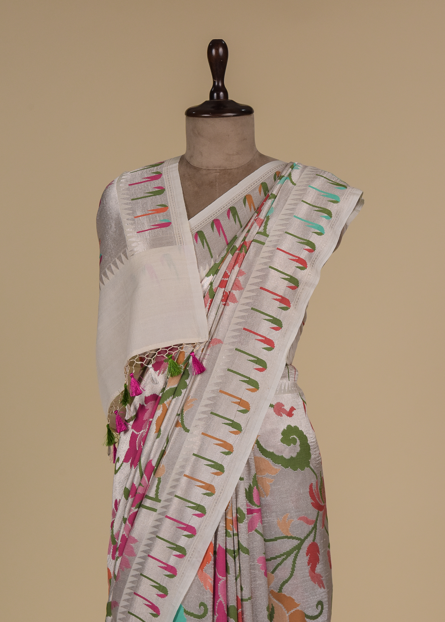 Silver Moonga Banarasi Saree