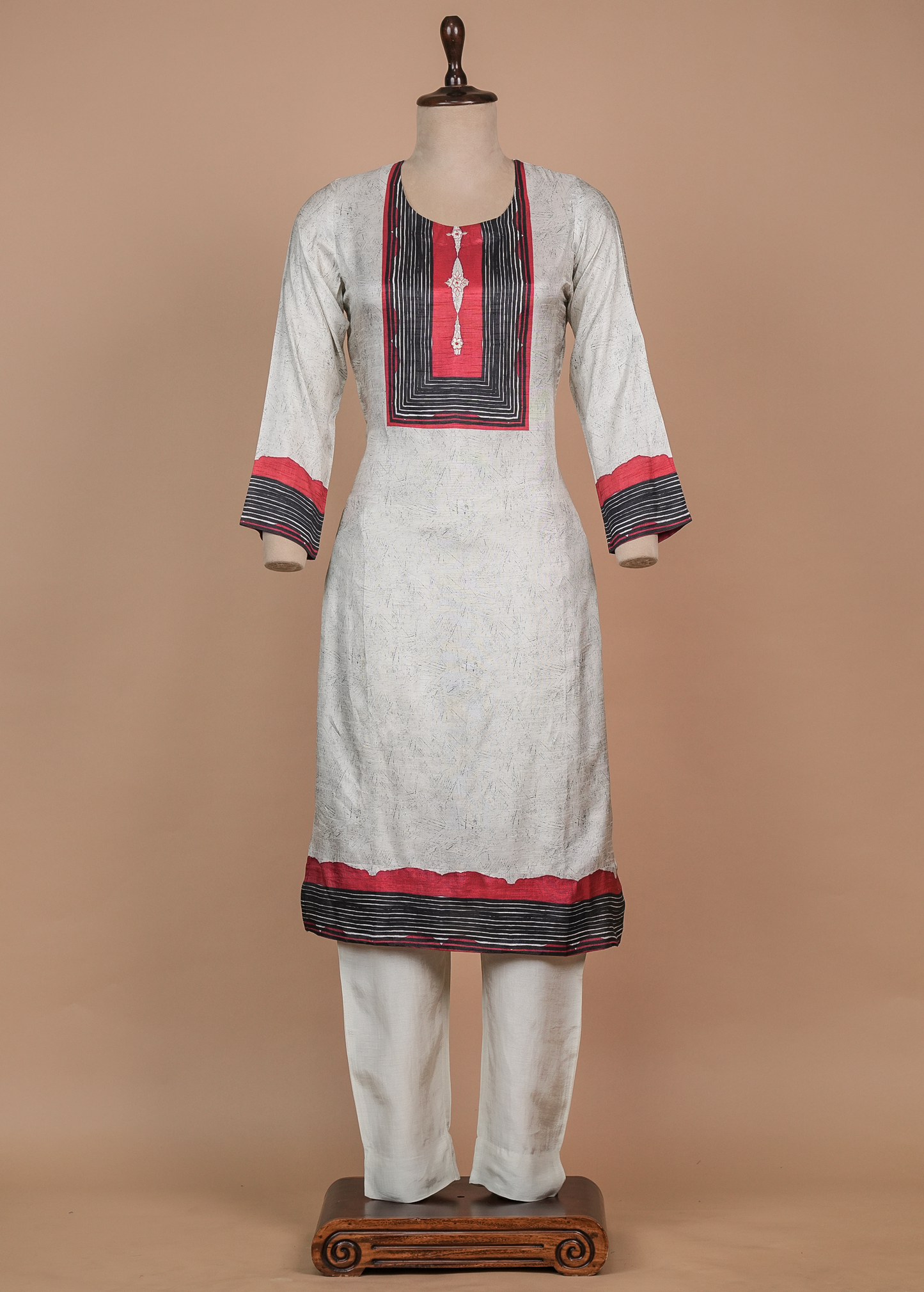 Multicoloured Cotton Silk Straight Set