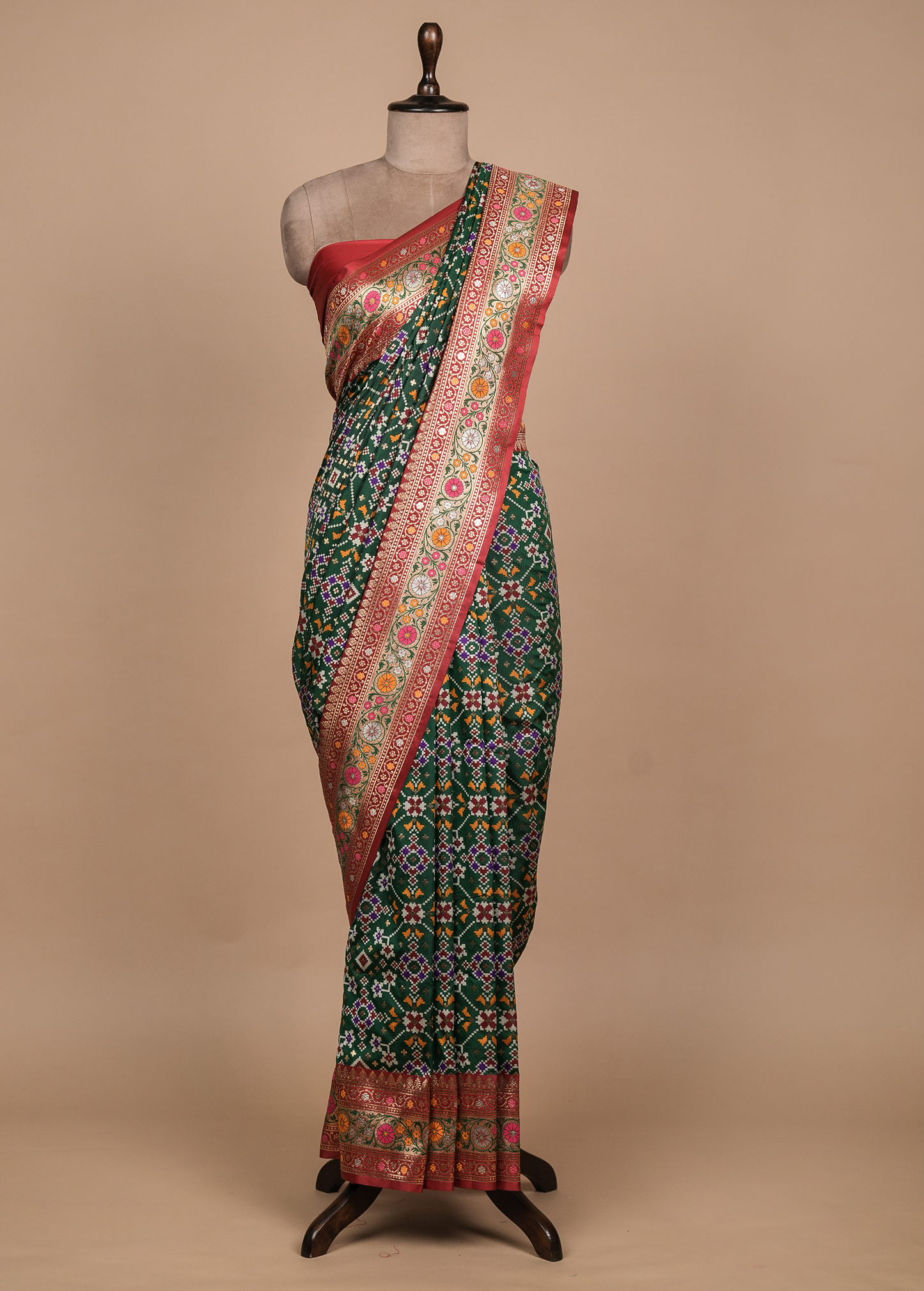 Green Art Silk Patola Saree