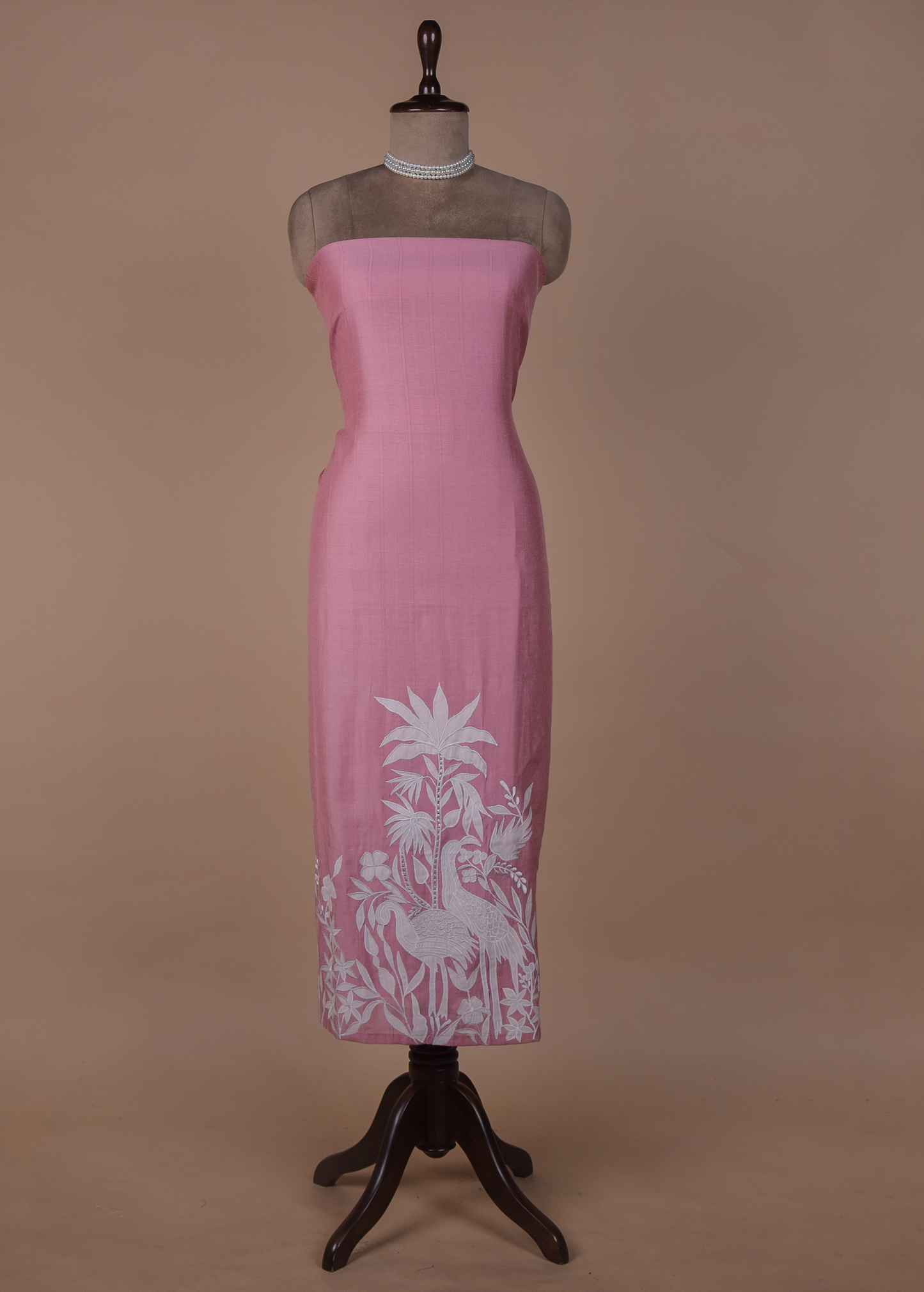 Pink Mulmul Cotton Dress Material