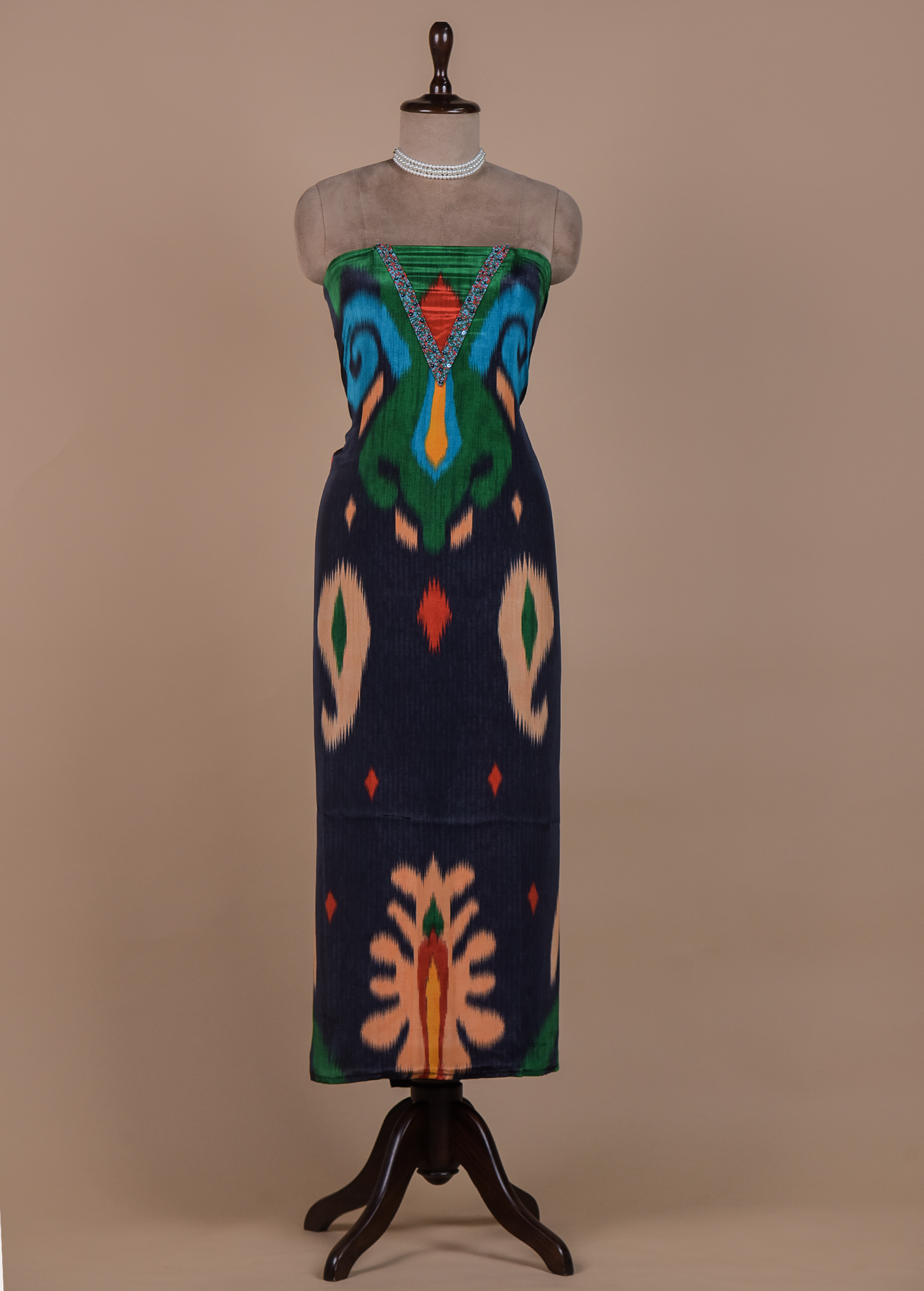 Black Crepe Dress Material