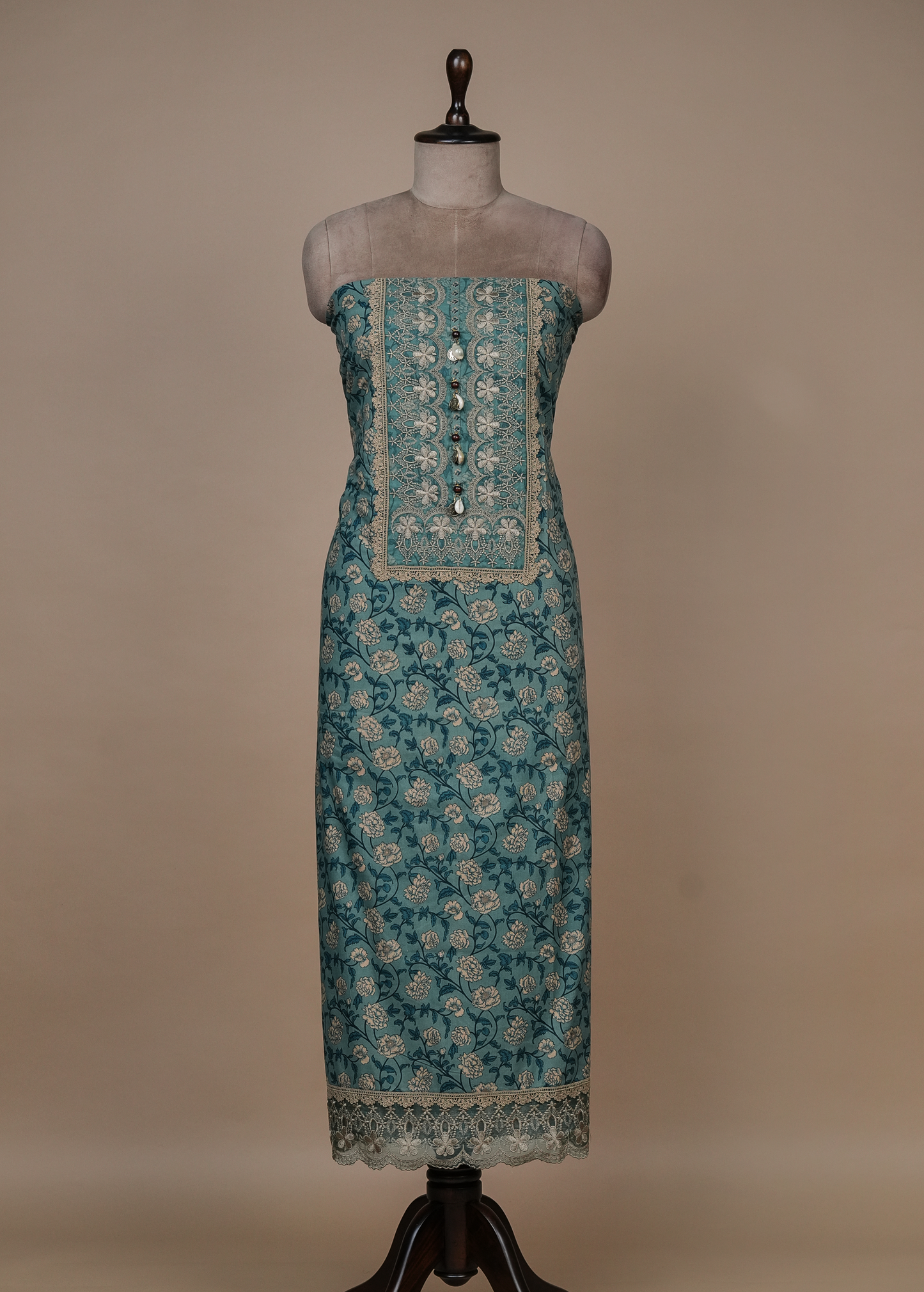 Blue Cotton Dress Material