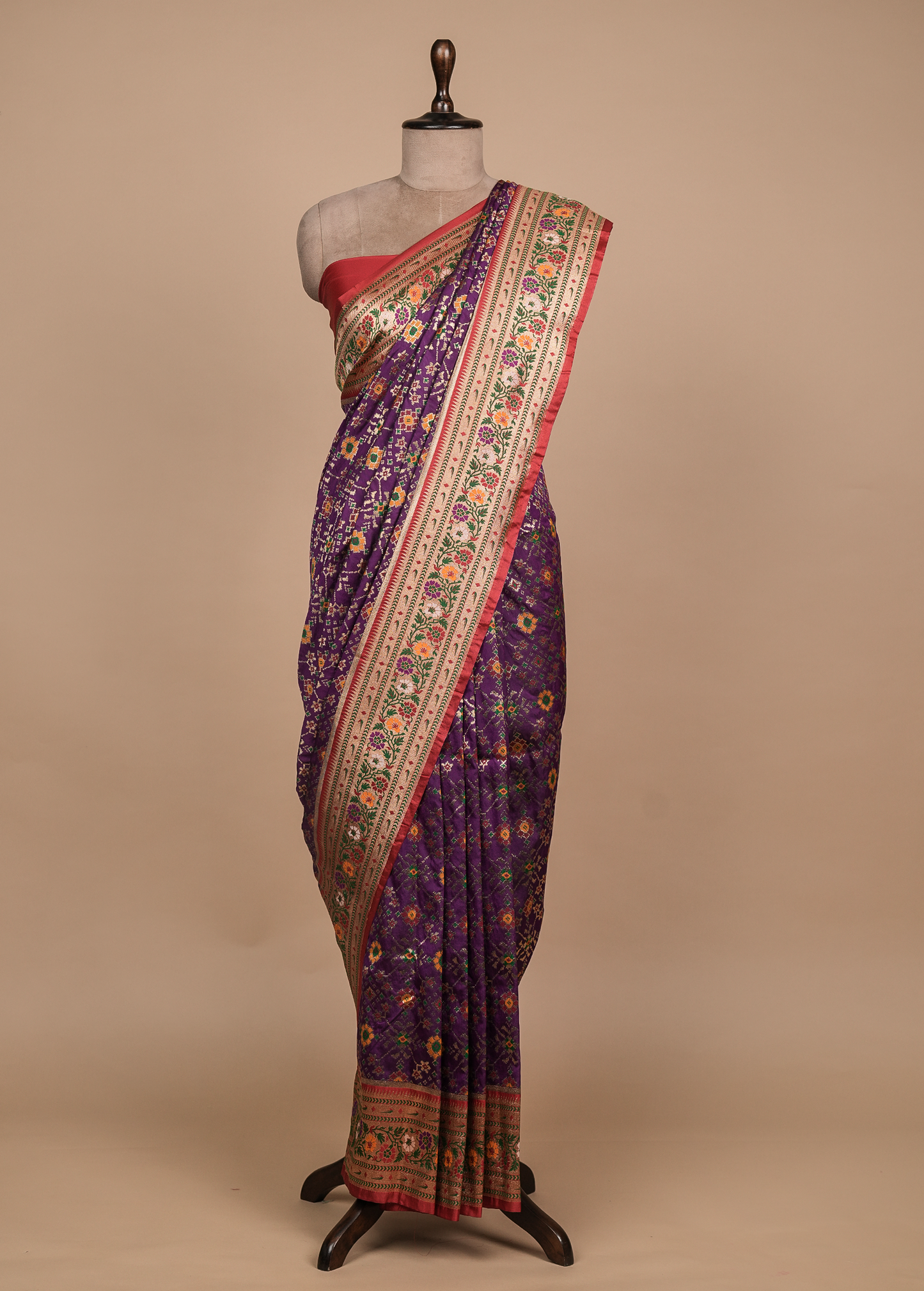 Purple Art Silk Patola Saree