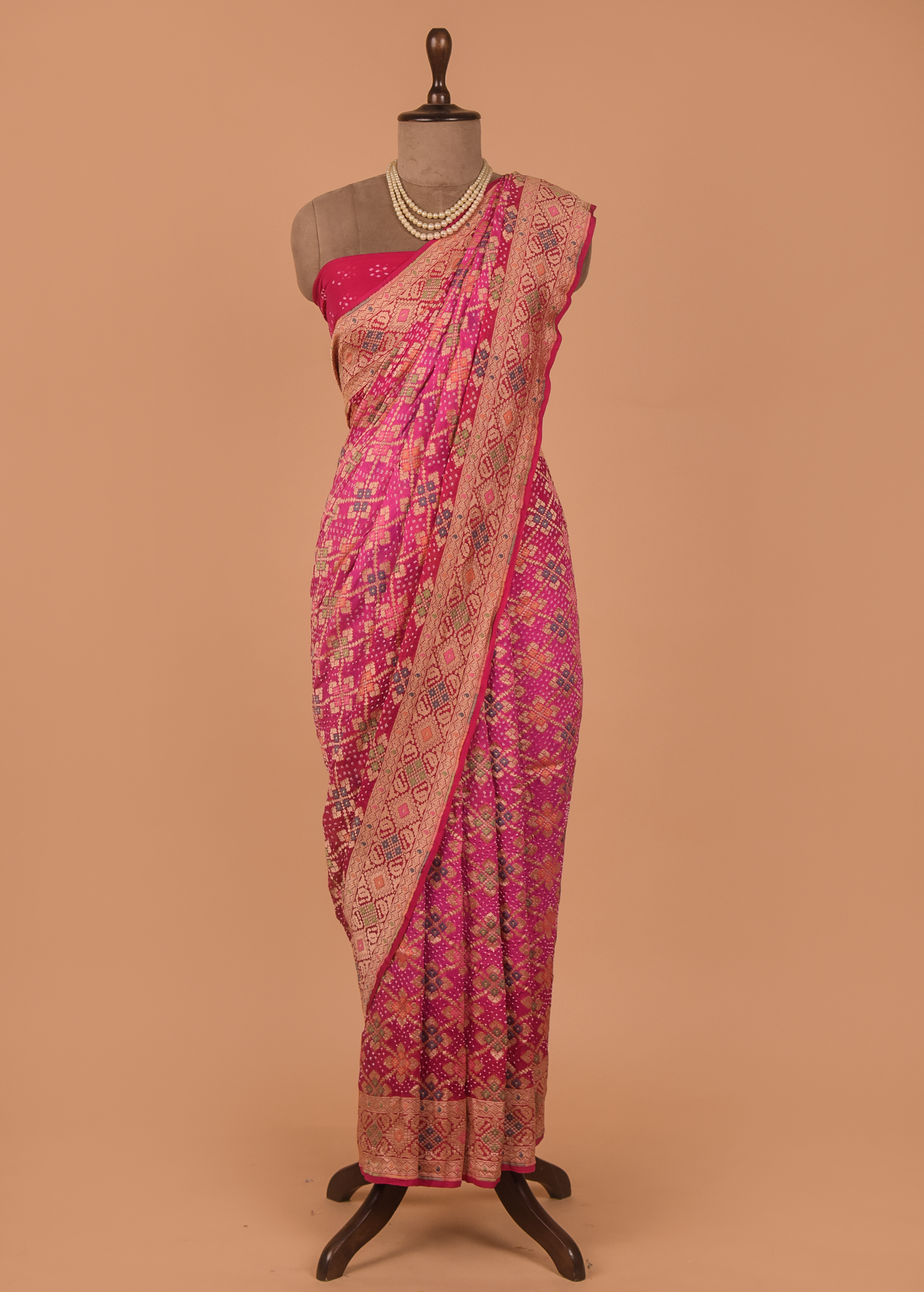 Pink Georgette Printed Saree
