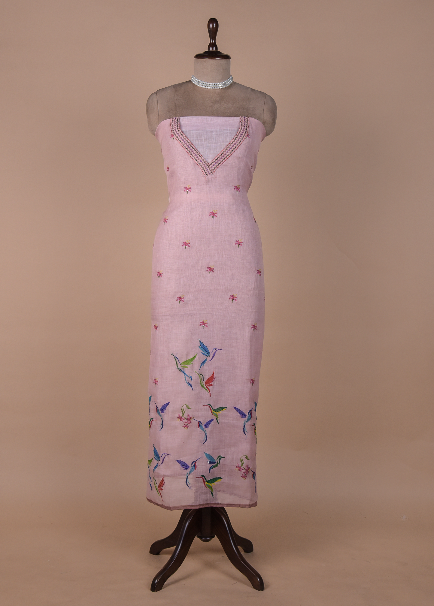 Pink Cotton Dress Material