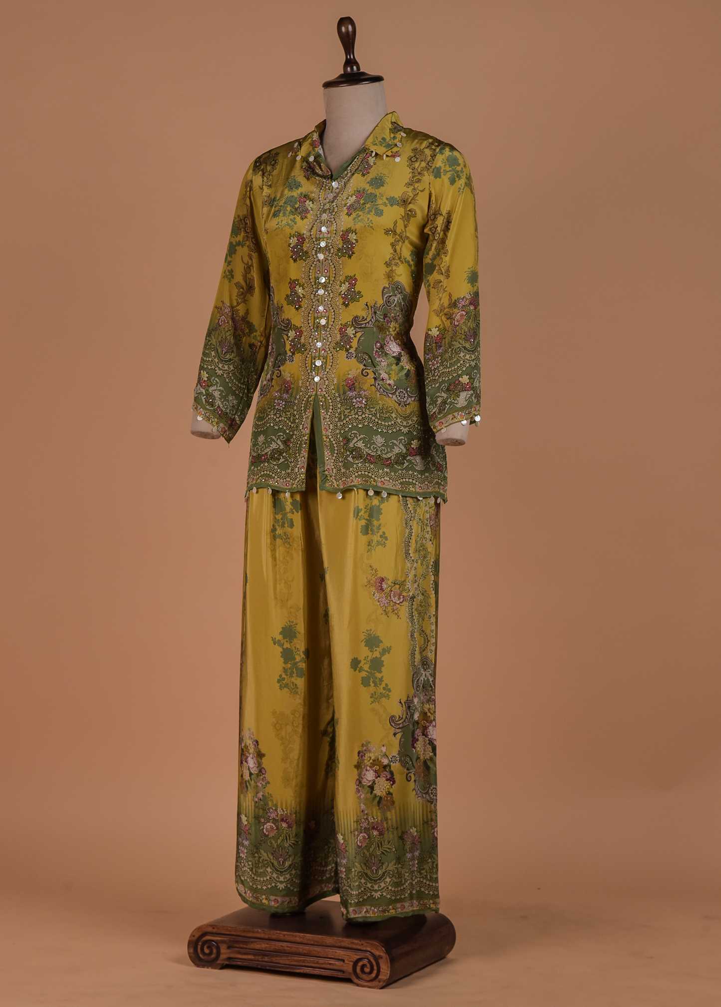 Green Crepe Coord Set