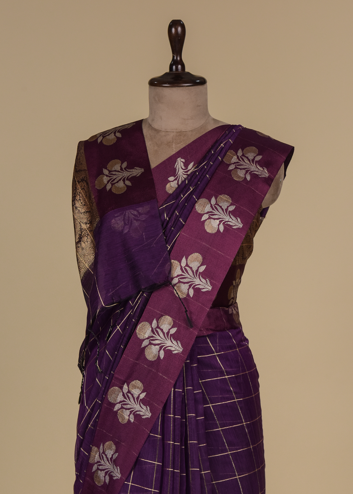Purple Dupion Banarasi Saree