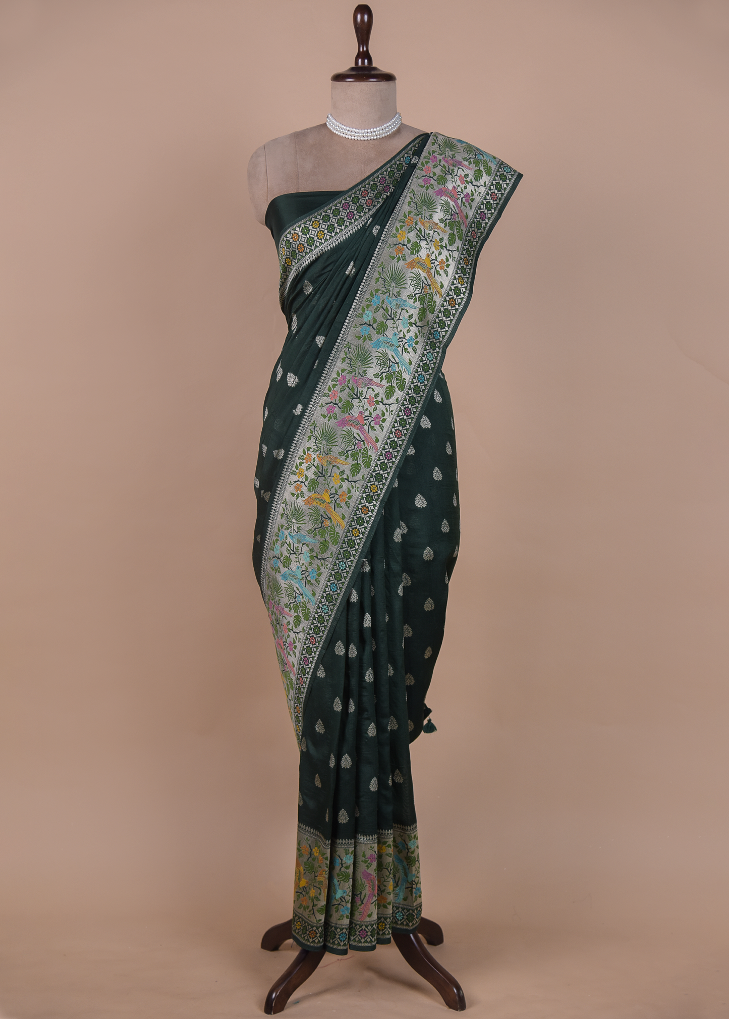Green Art Tussar Georgette Banarasi Saree