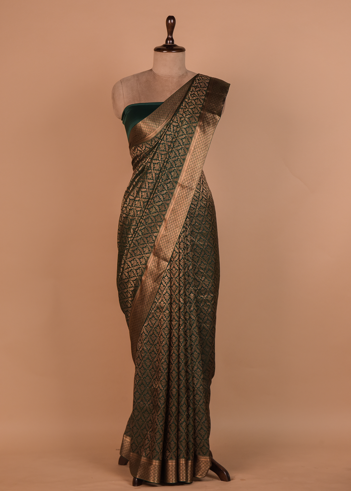 Green Crepe Silk Banarasi Saree