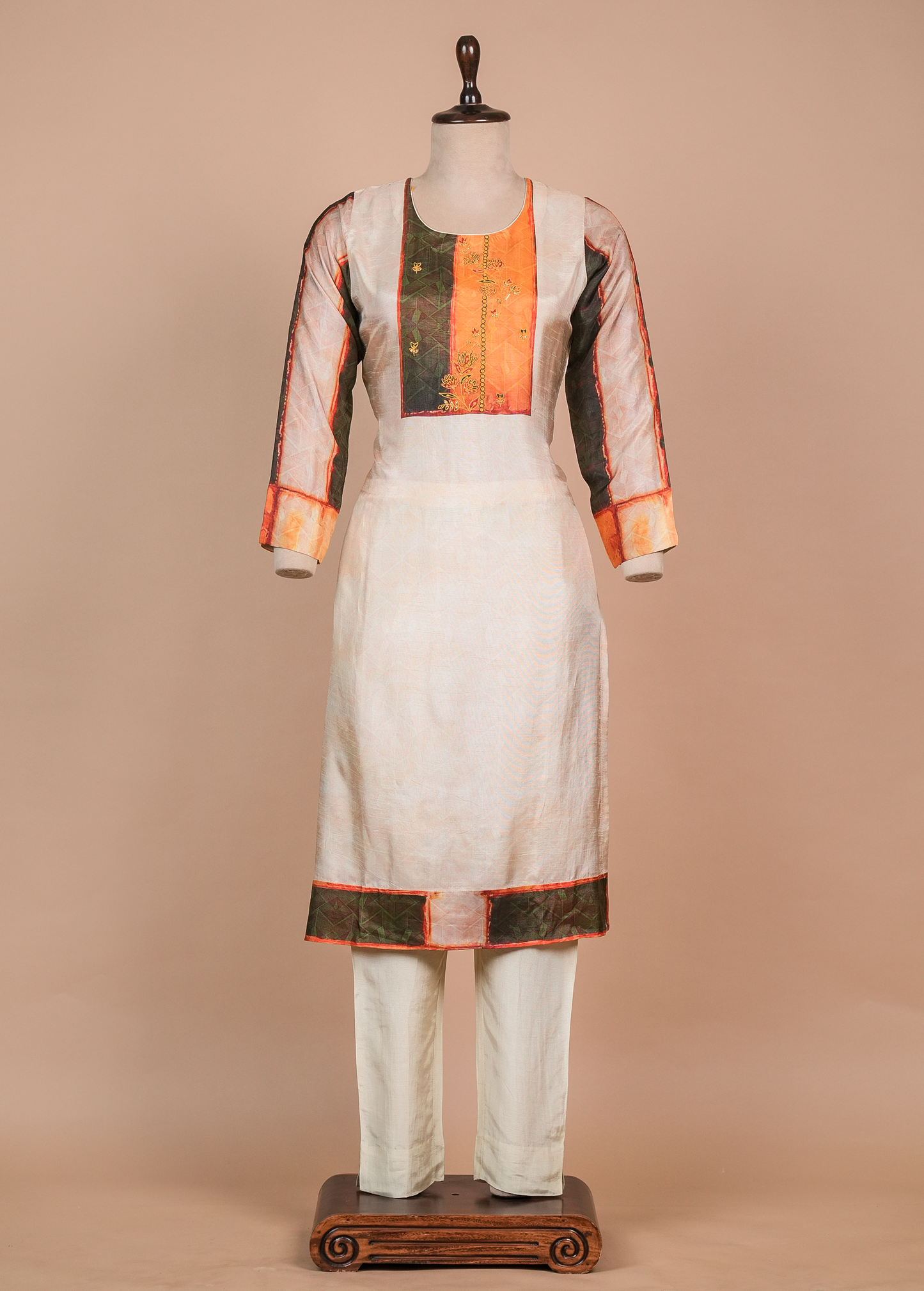 Multicoloured Muslin Cotton Straight Set