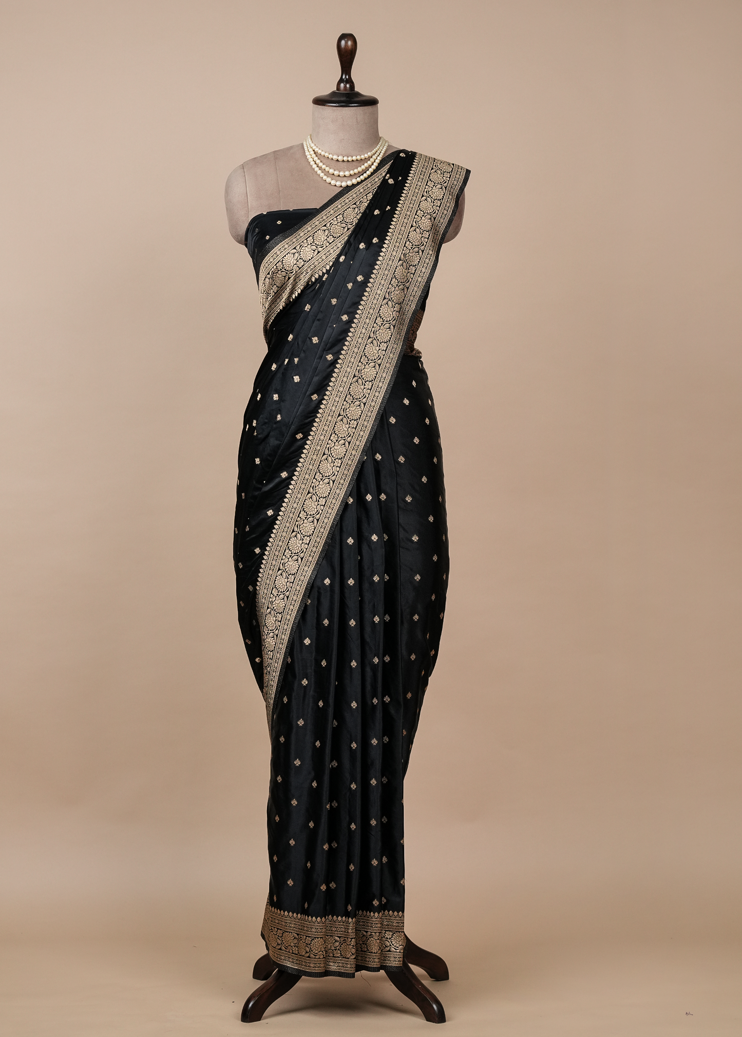 Black Art Satin Silk Banarasi Saree