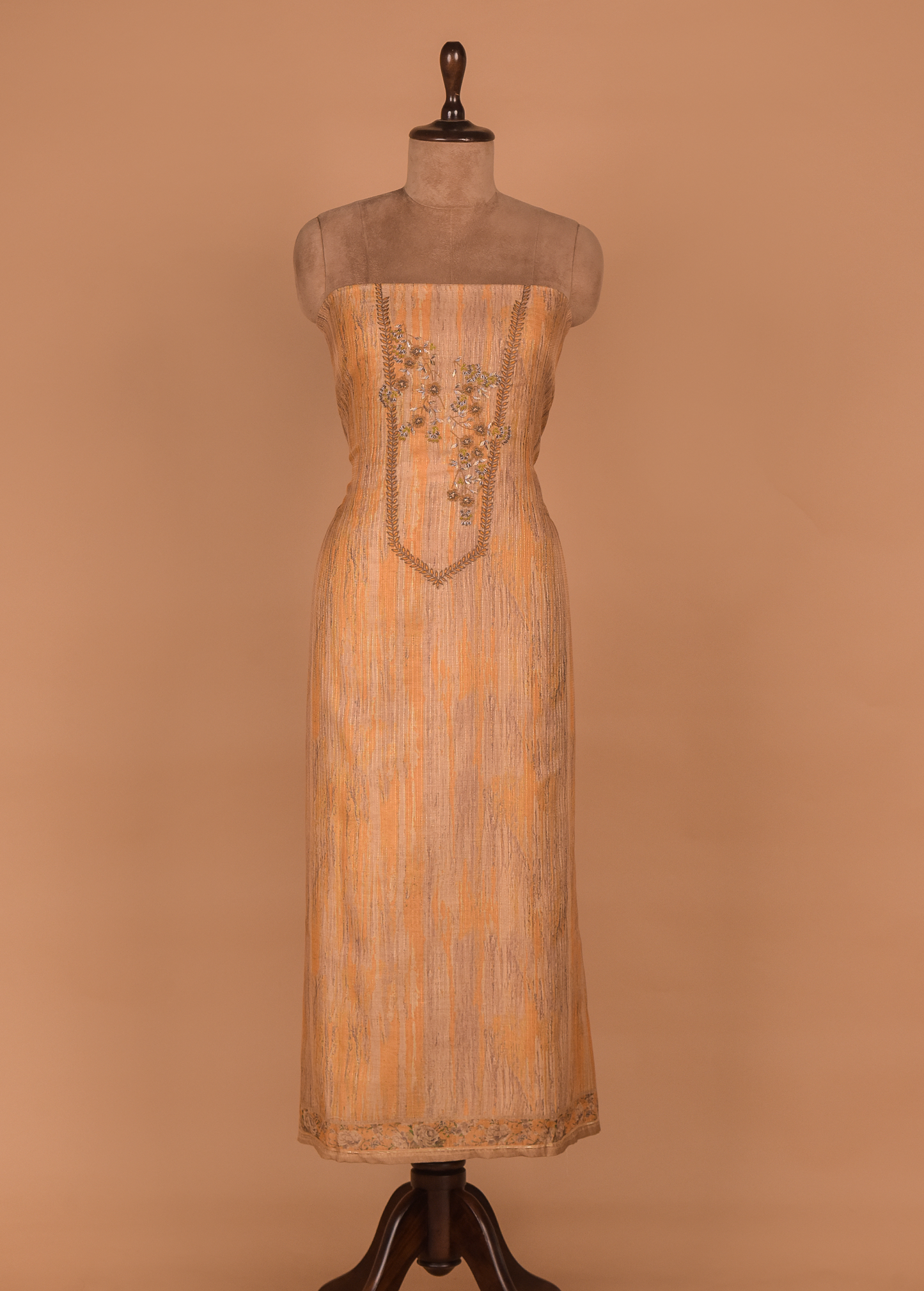 Beige Cotton Dress Material