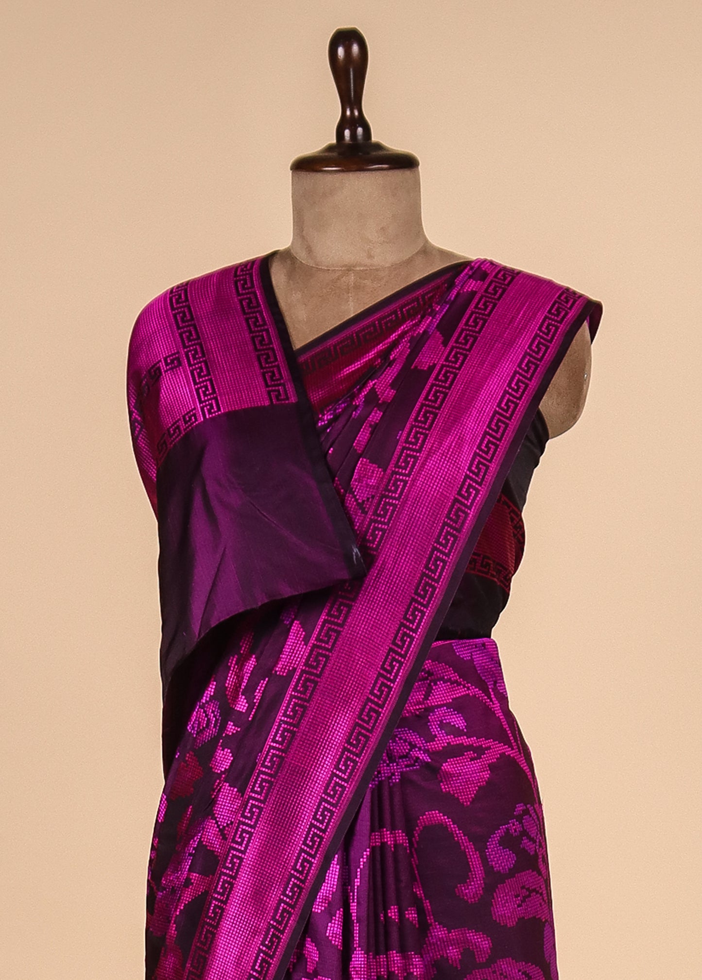 Purple Satin Silk Banarasi Saree