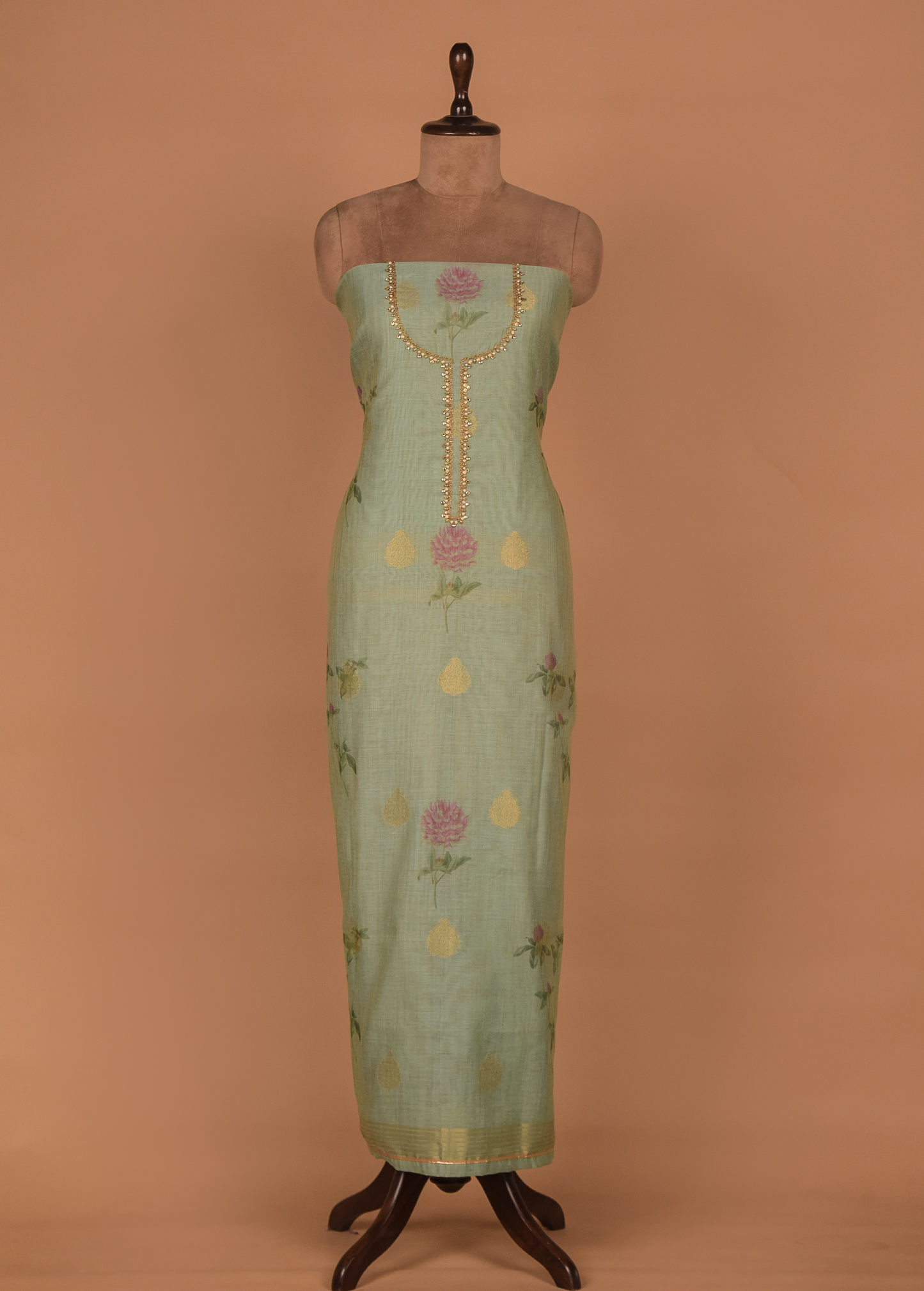 Blue Cotton Silk Dress Material