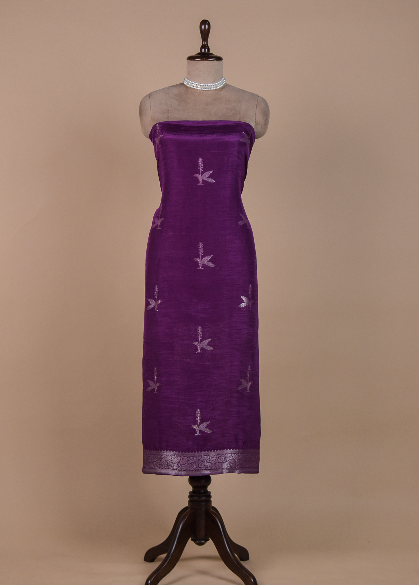Purple Cotton Silk Dress Material