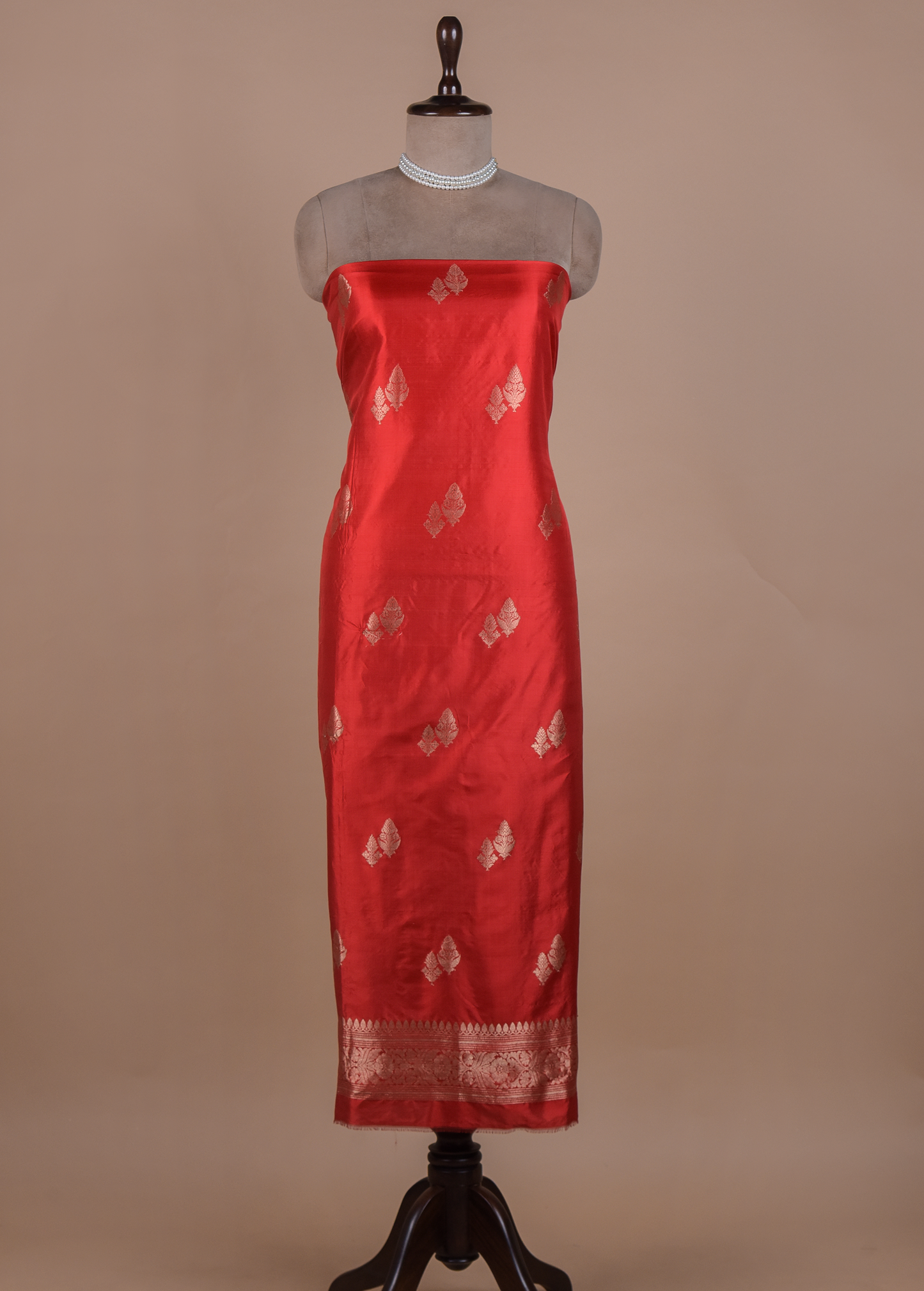 Red Silk Dress Material