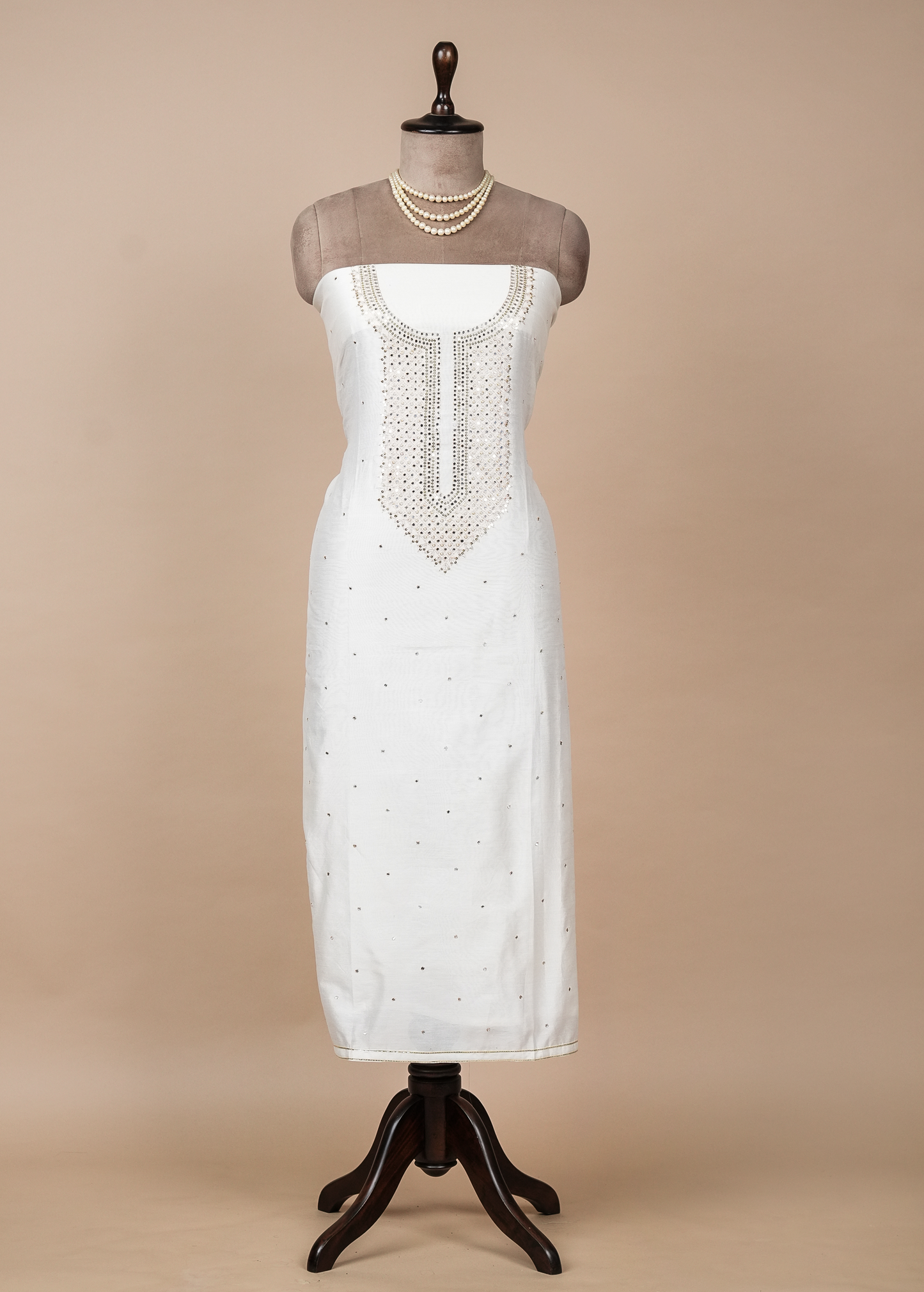 Cream Cotton Dress Material
