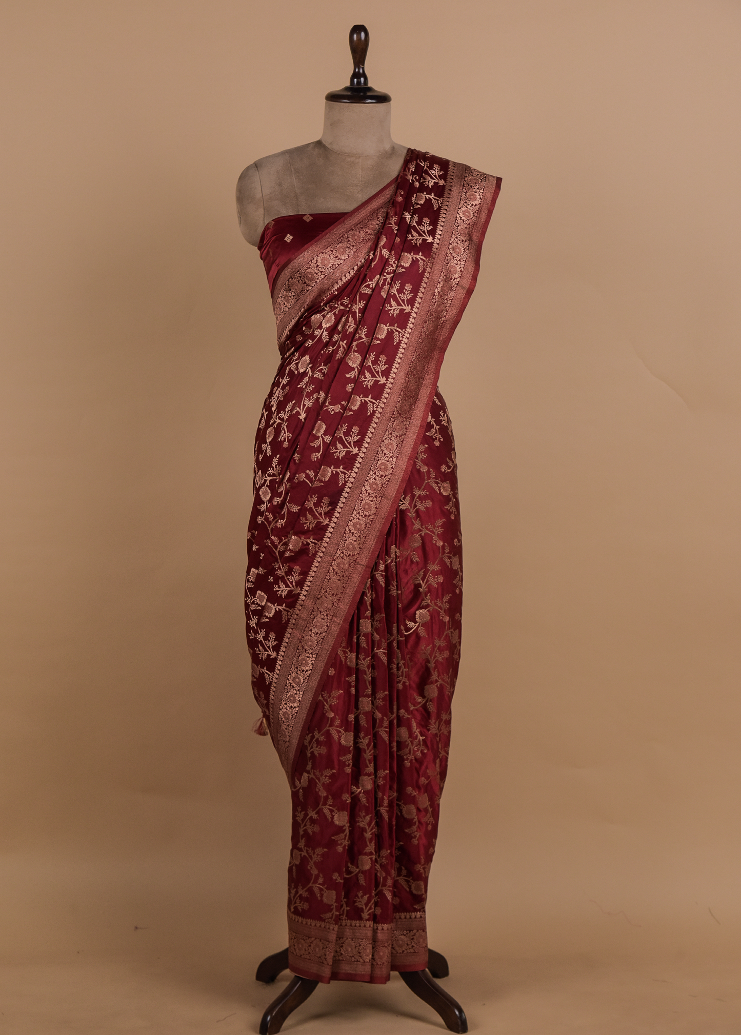 Red Art Crepe Banarasi Saree