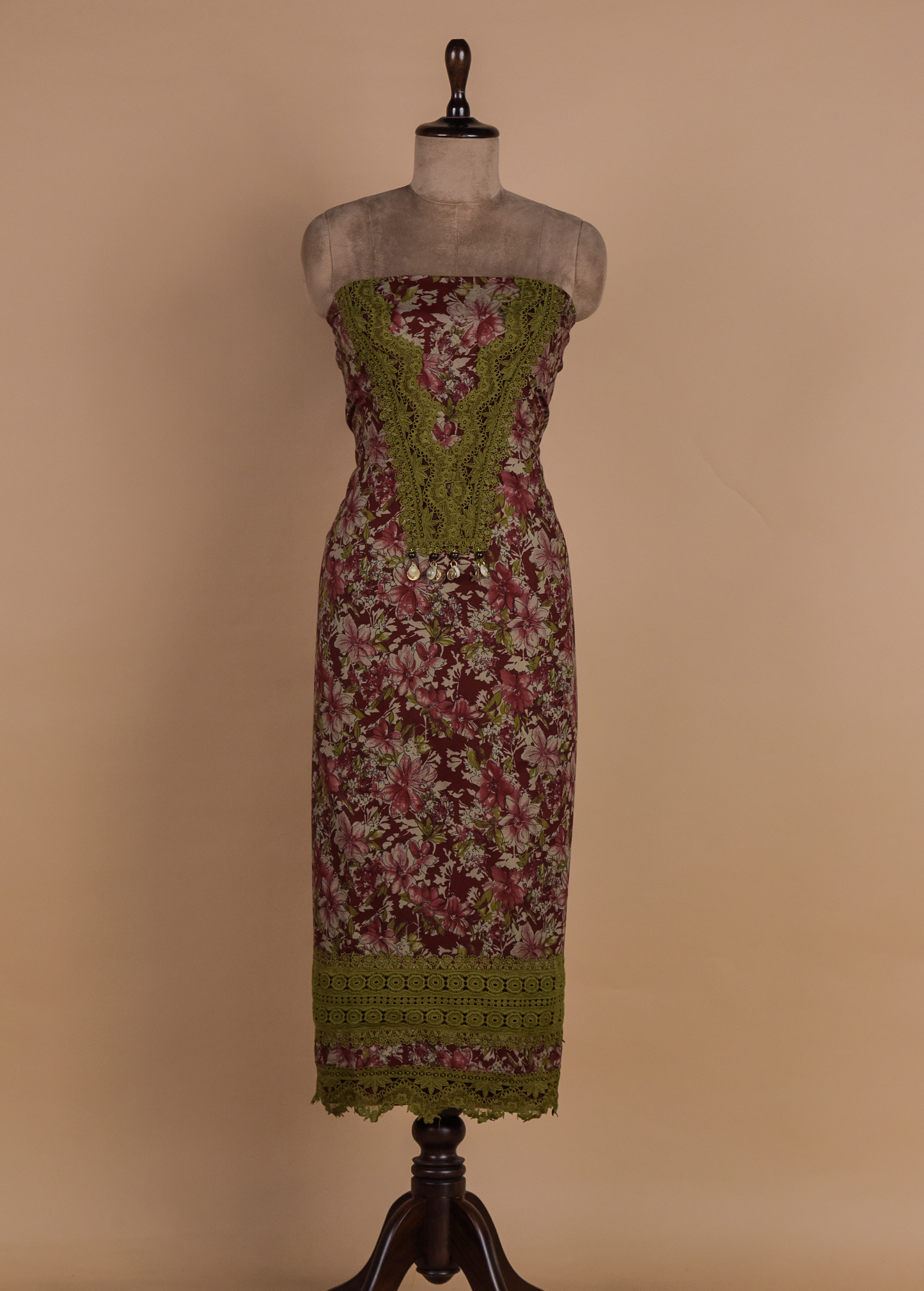 Multicoloured Chanderi Dress Material