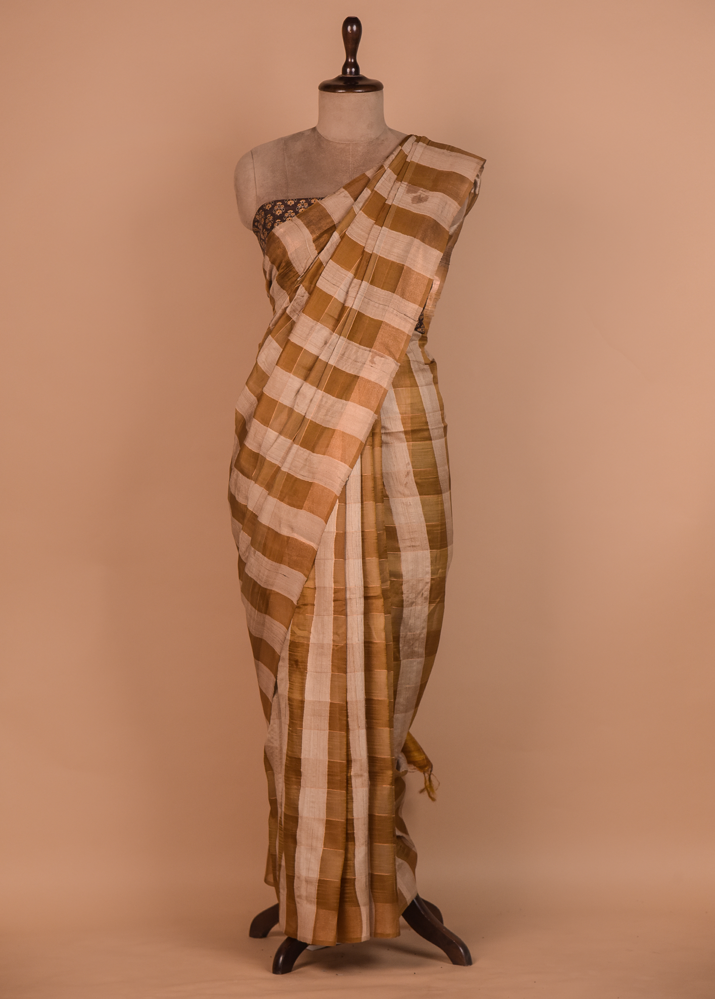 Multicoloured Tussar Printed Saree