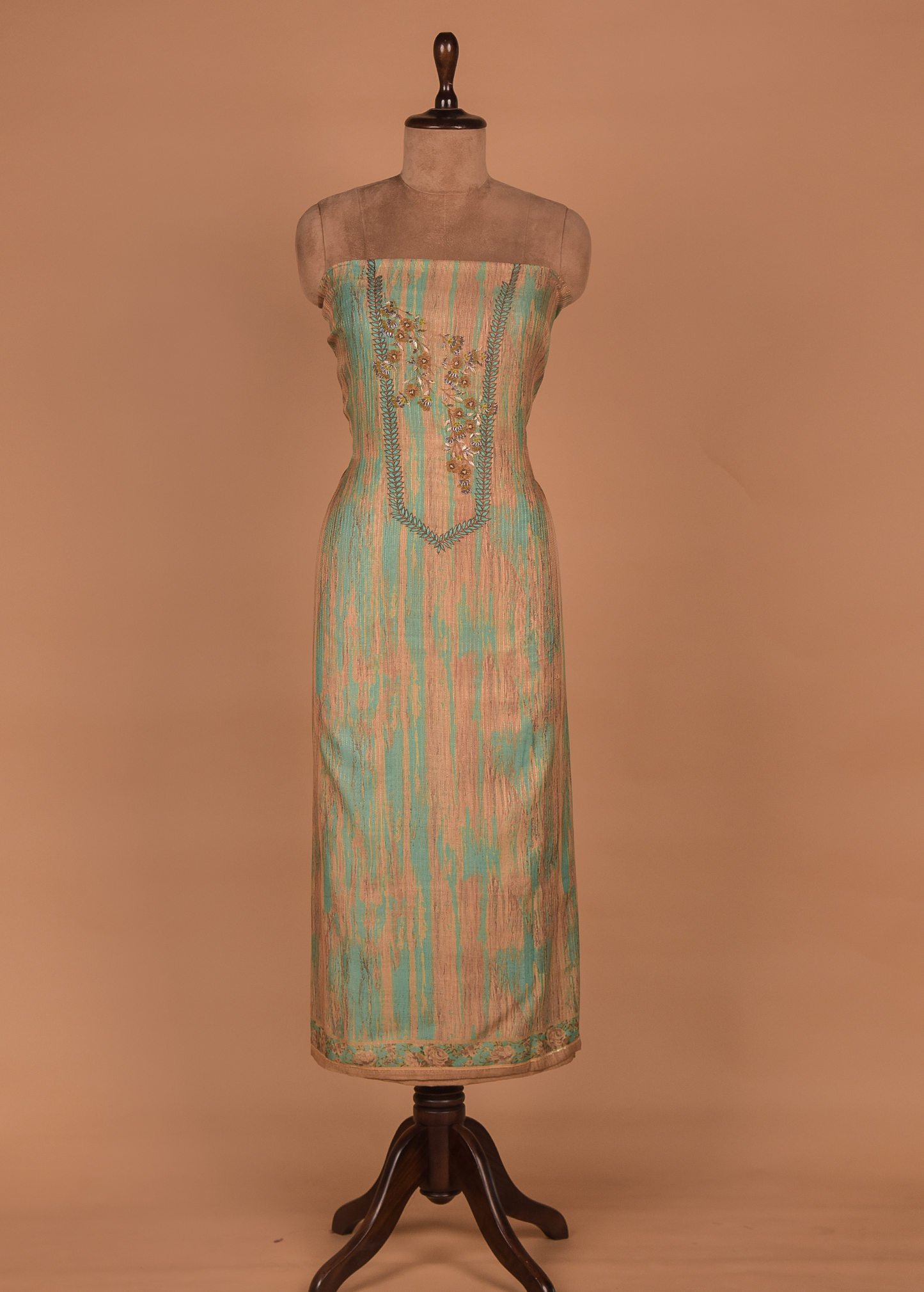 Green Cotton Dress Material