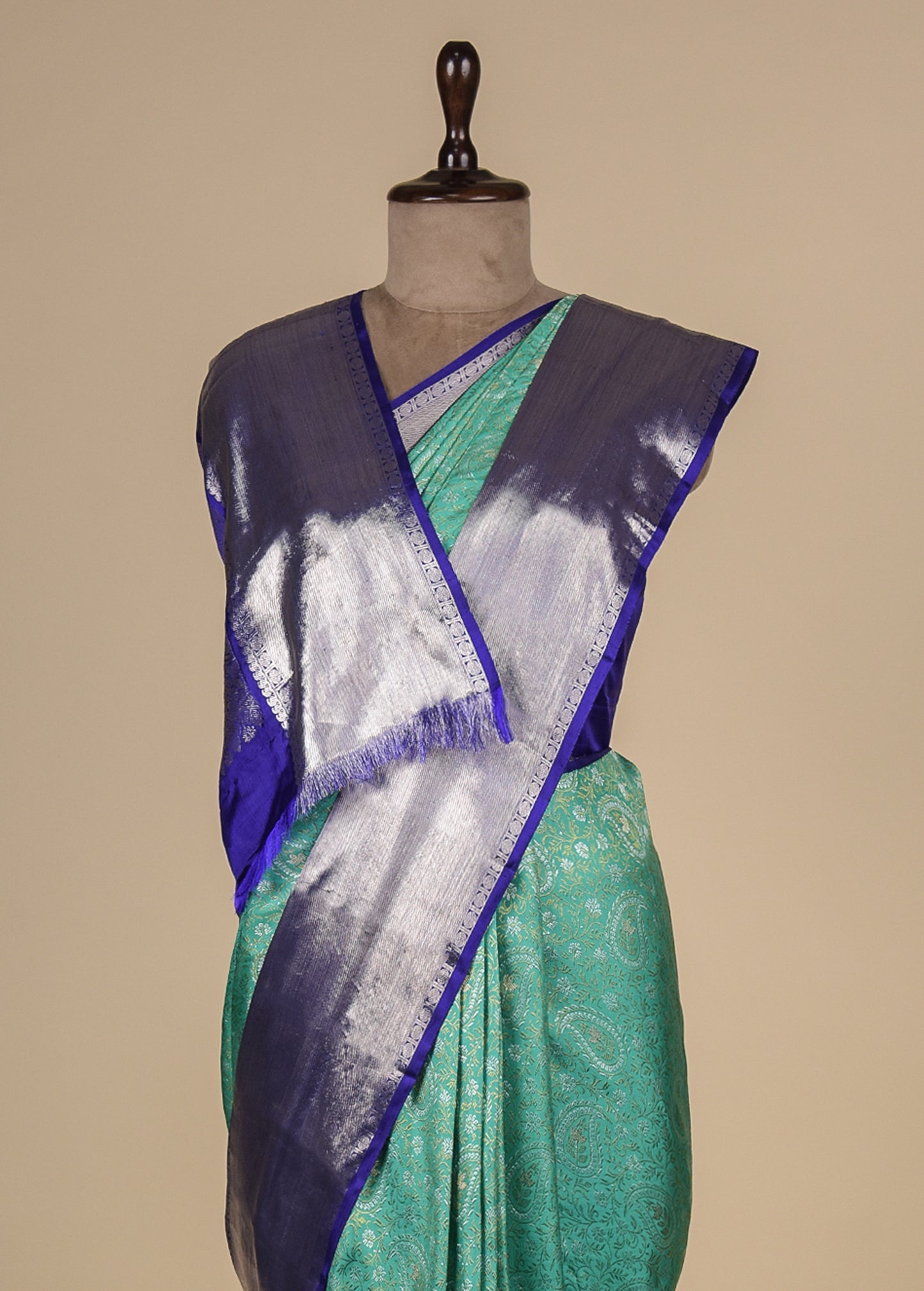 Blue Silk Kanjeevaram Saree